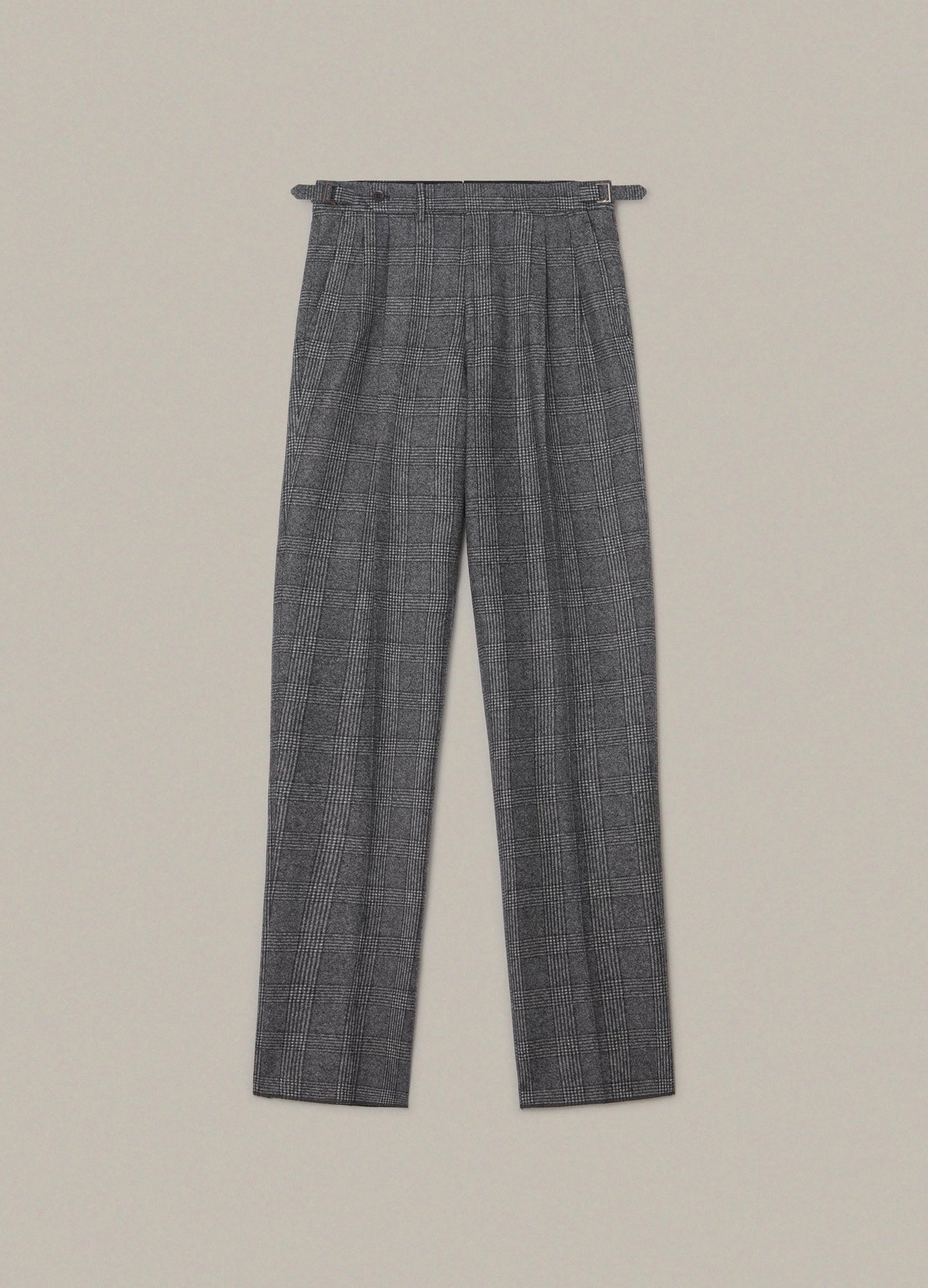 Antonio Glencheck Flannel Trousers - Grey Berg & Berg