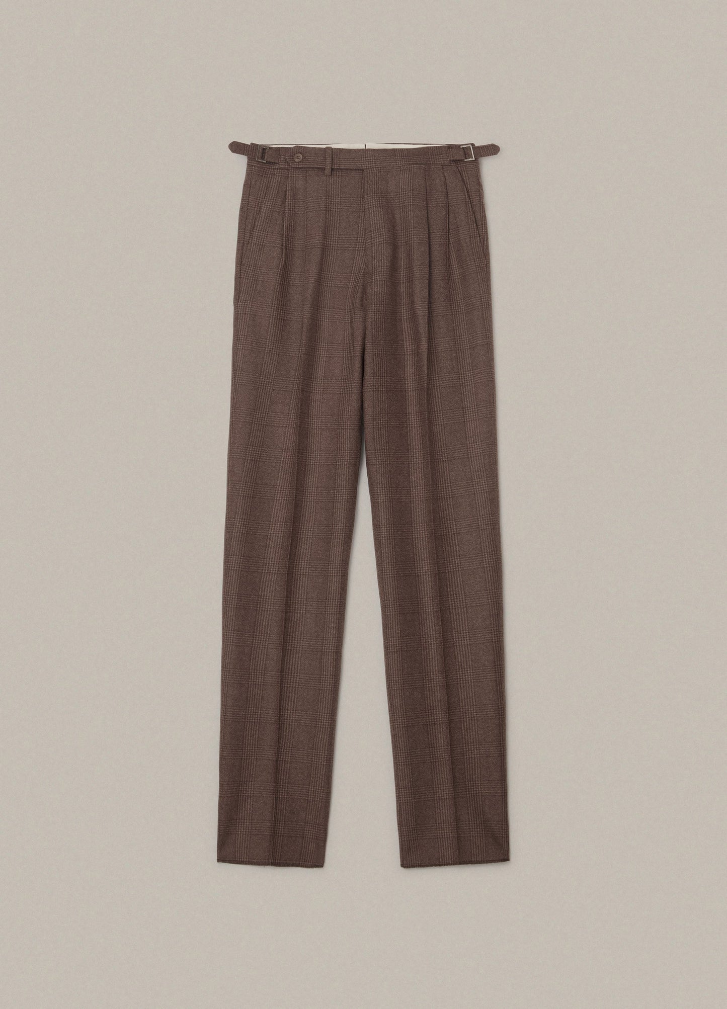 Antonio Glencheck Flannel Trousers - Brown Berg & Berg