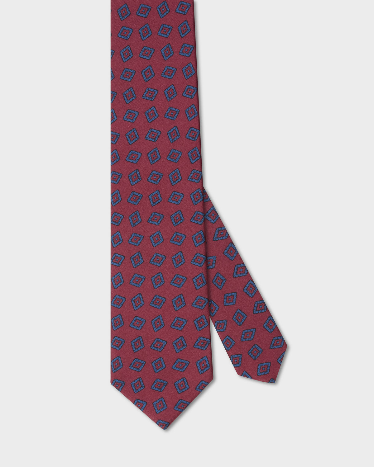 Printed Silk Tie - Burgundy Berg & Berg
