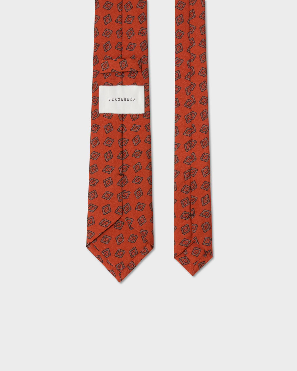 Printed Silk Tie - Orange Berg & Berg