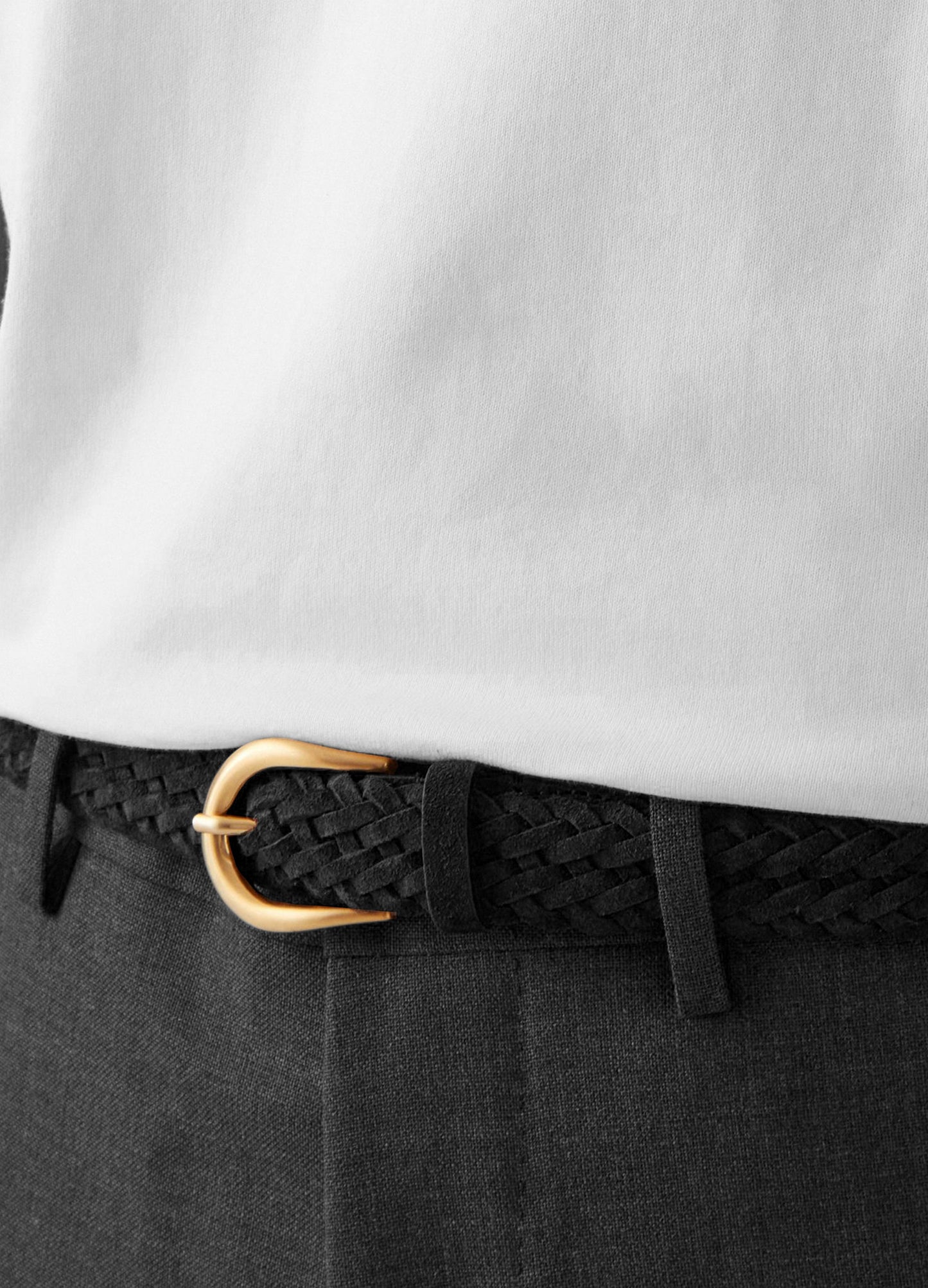 Braided Suede Belt - Black Berg & Berg