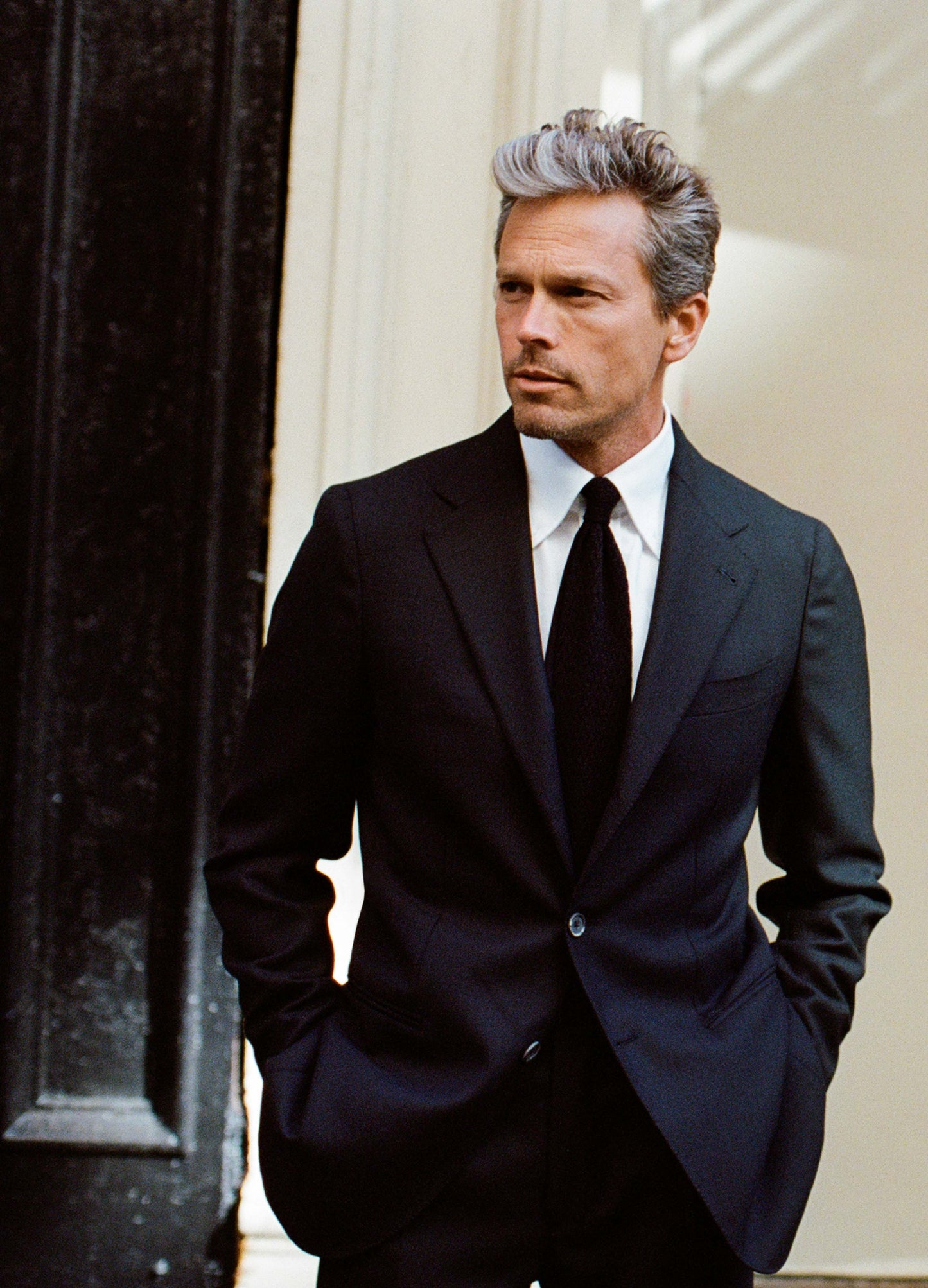 Dan High Twist Wool Blazer - Black Berg & Berg