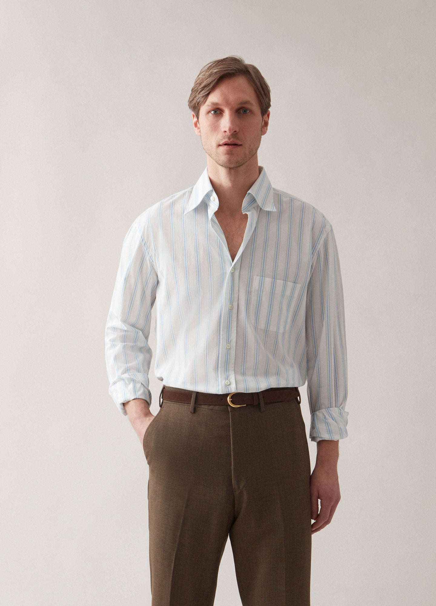 Fabian Turndown Collar Shirt - Multi Stripe Berg & Berg