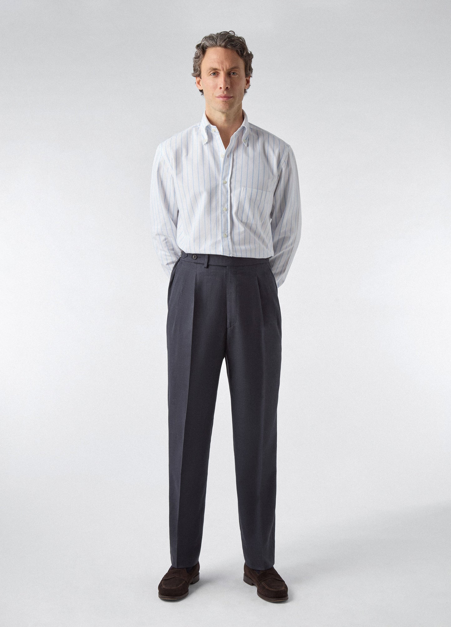 Don Wool/Silk/Linen Suit - Navy | Berg & Berg