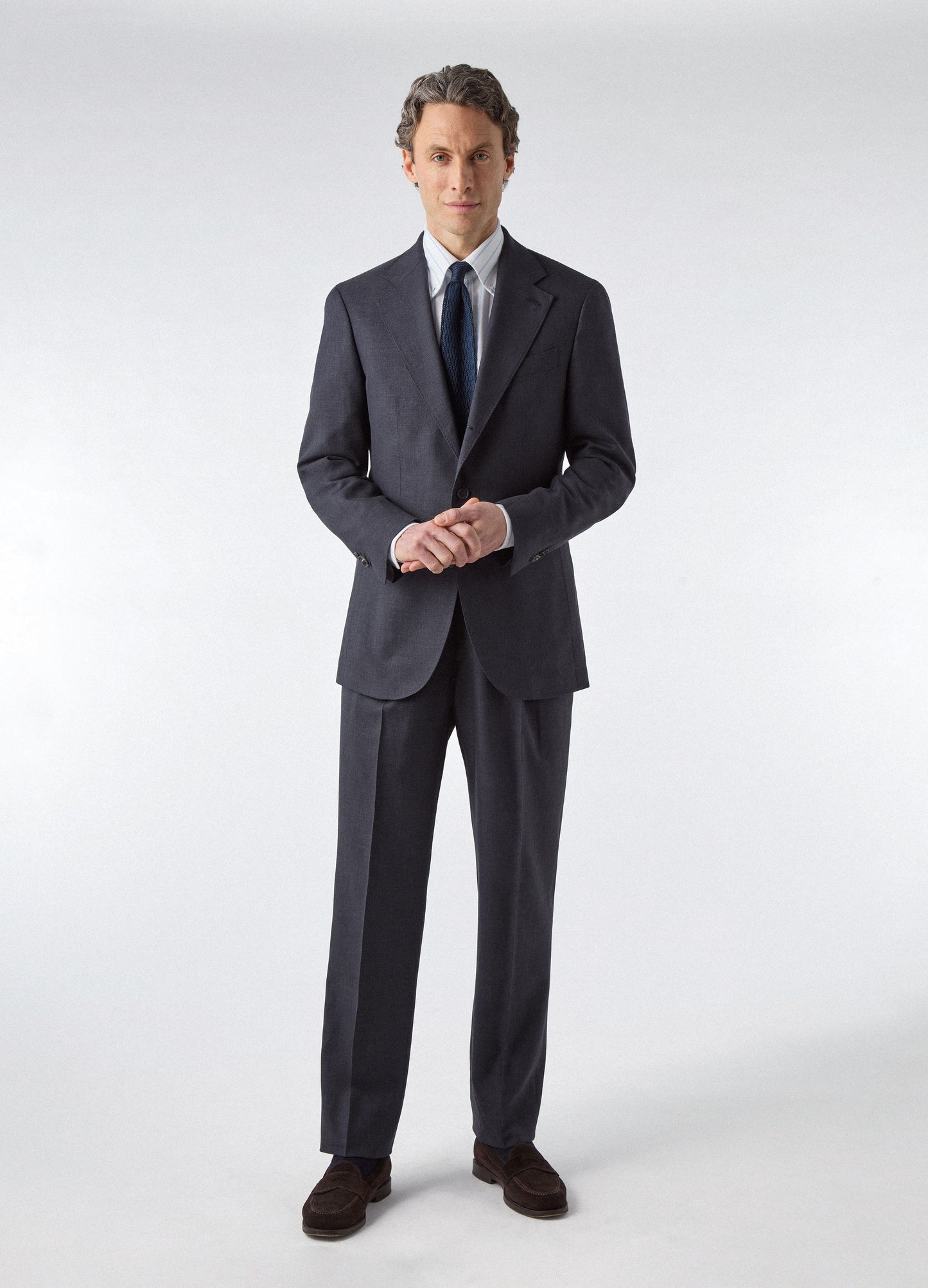 Don Wool/Silk/Linen Suit - Navy Berg & Berg