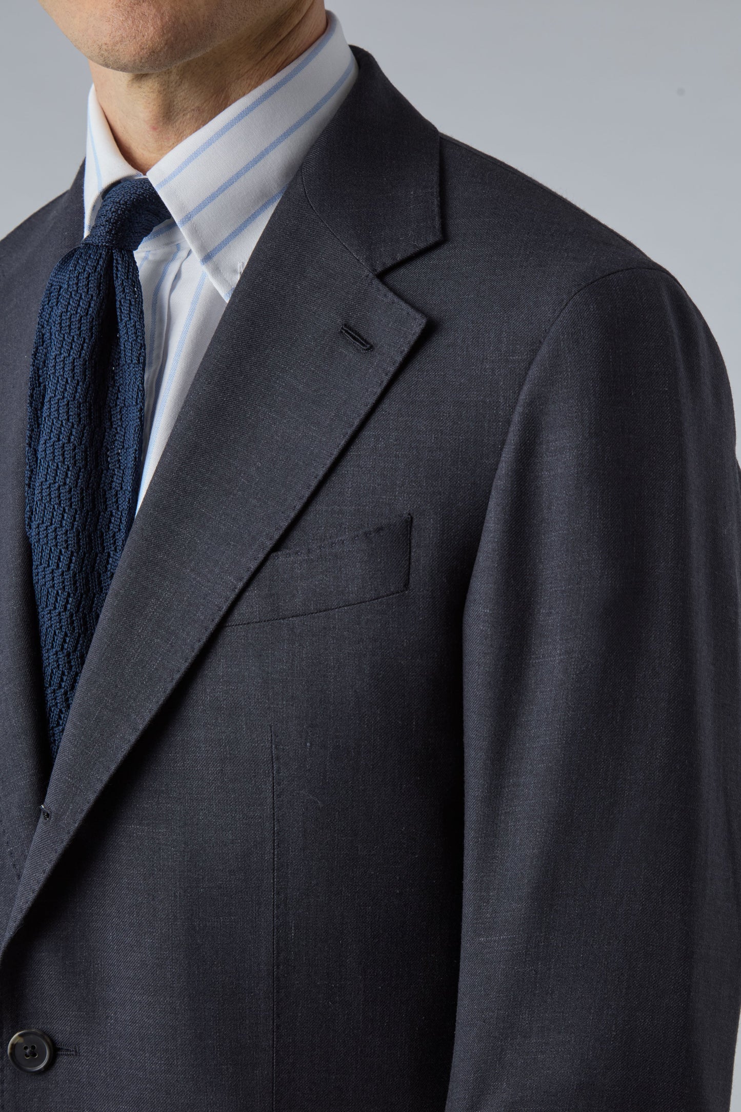 Don Wool/Silk/Linen Suit - Navy | Berg & Berg