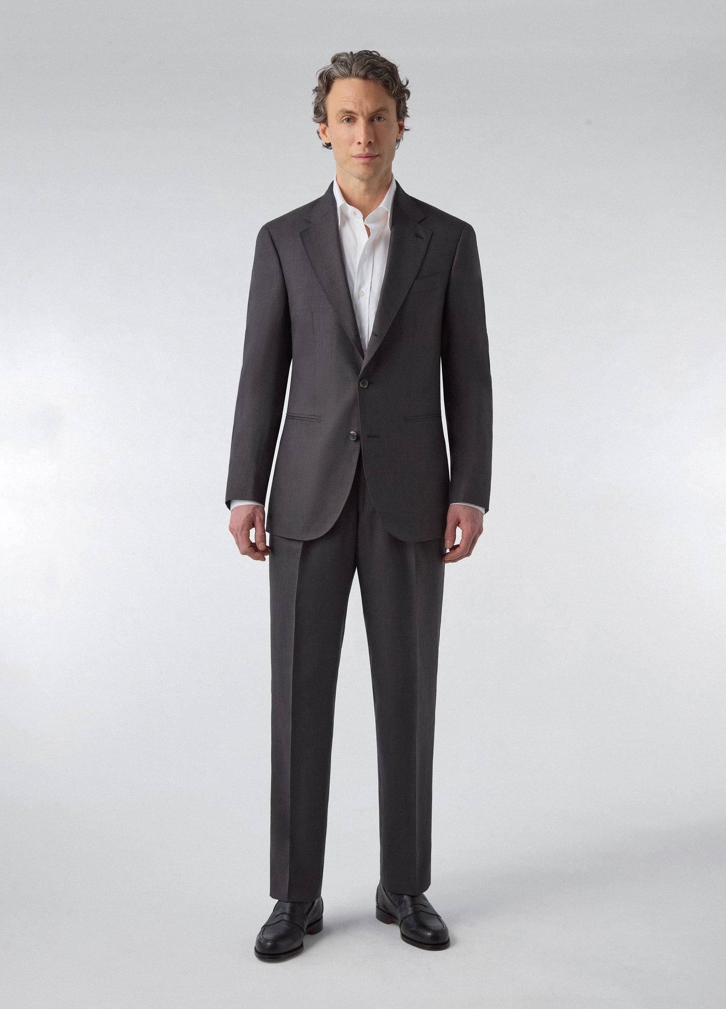 Don Wool/Silk/Linen Suit - Black | Berg & Berg