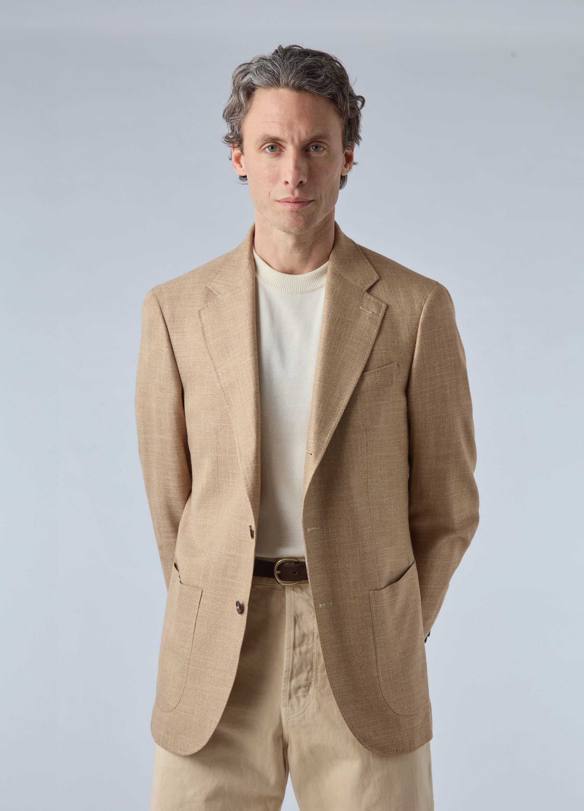 Don Sport Bamboo Hopsack Jacket - Sand | Berg & Berg