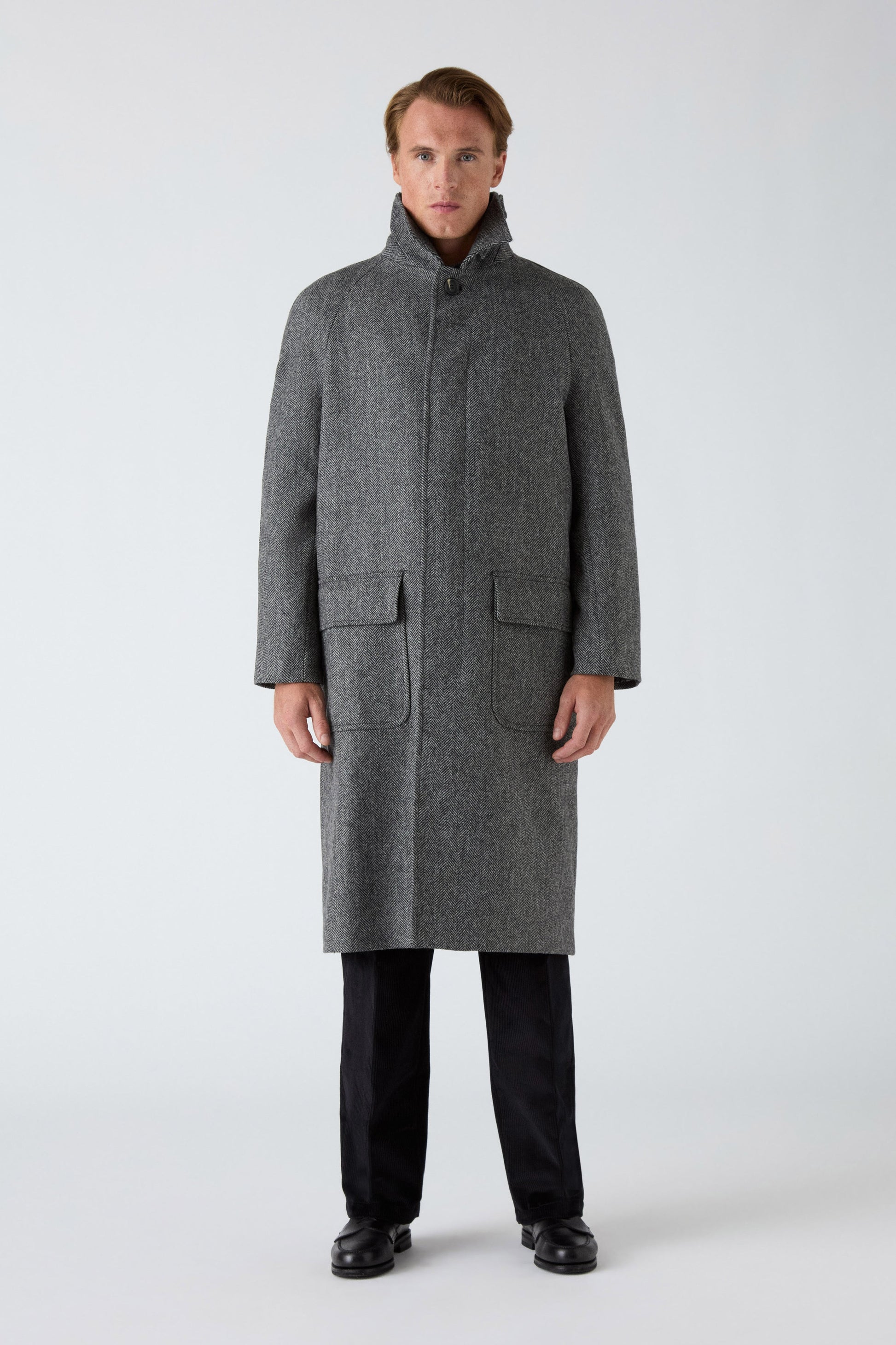 Nelson Tweed Raglan Coat - Grey | Berg & Berg