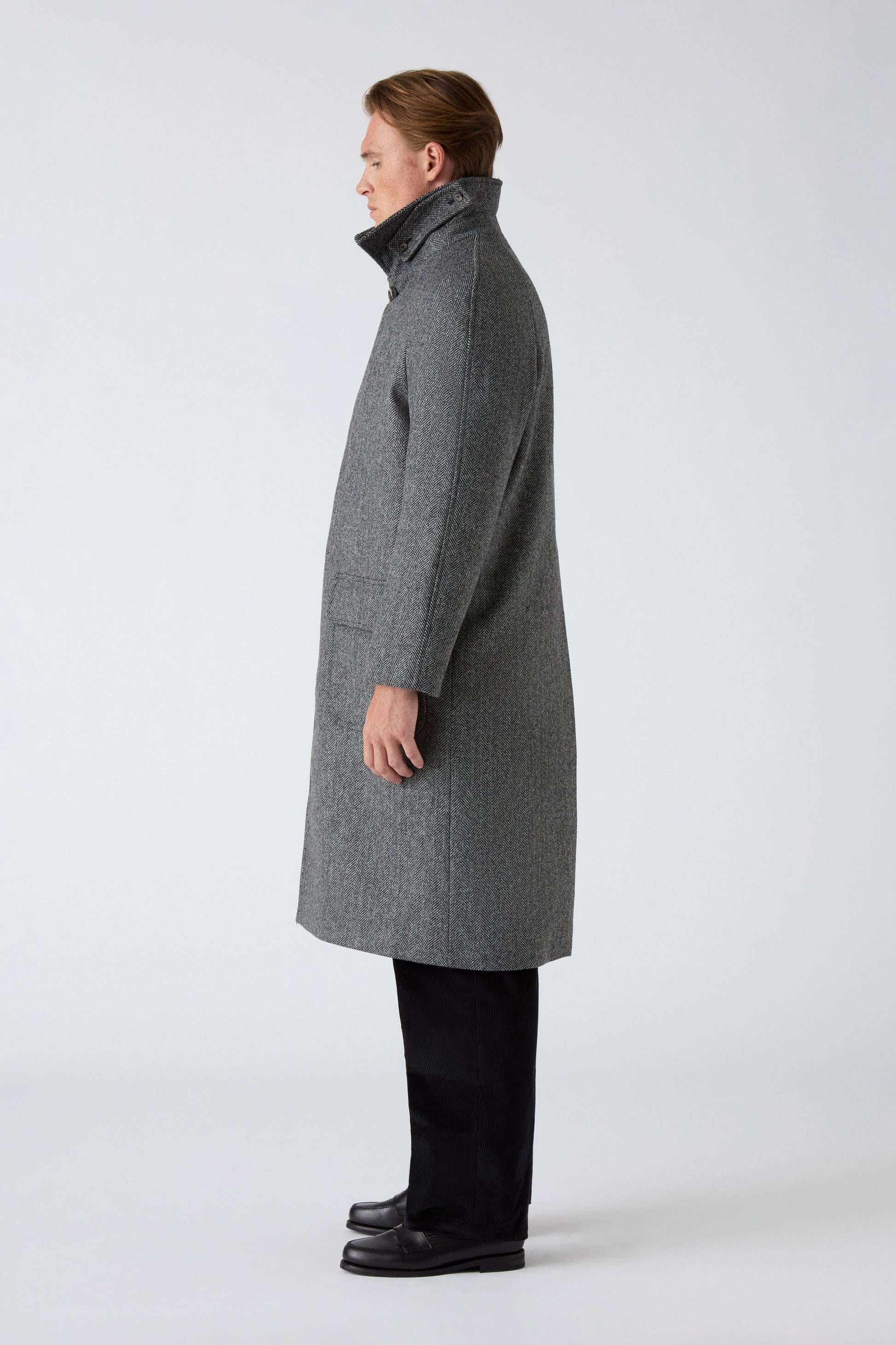 Nelson Tweed Raglan Coat - Grey | Berg & Berg
