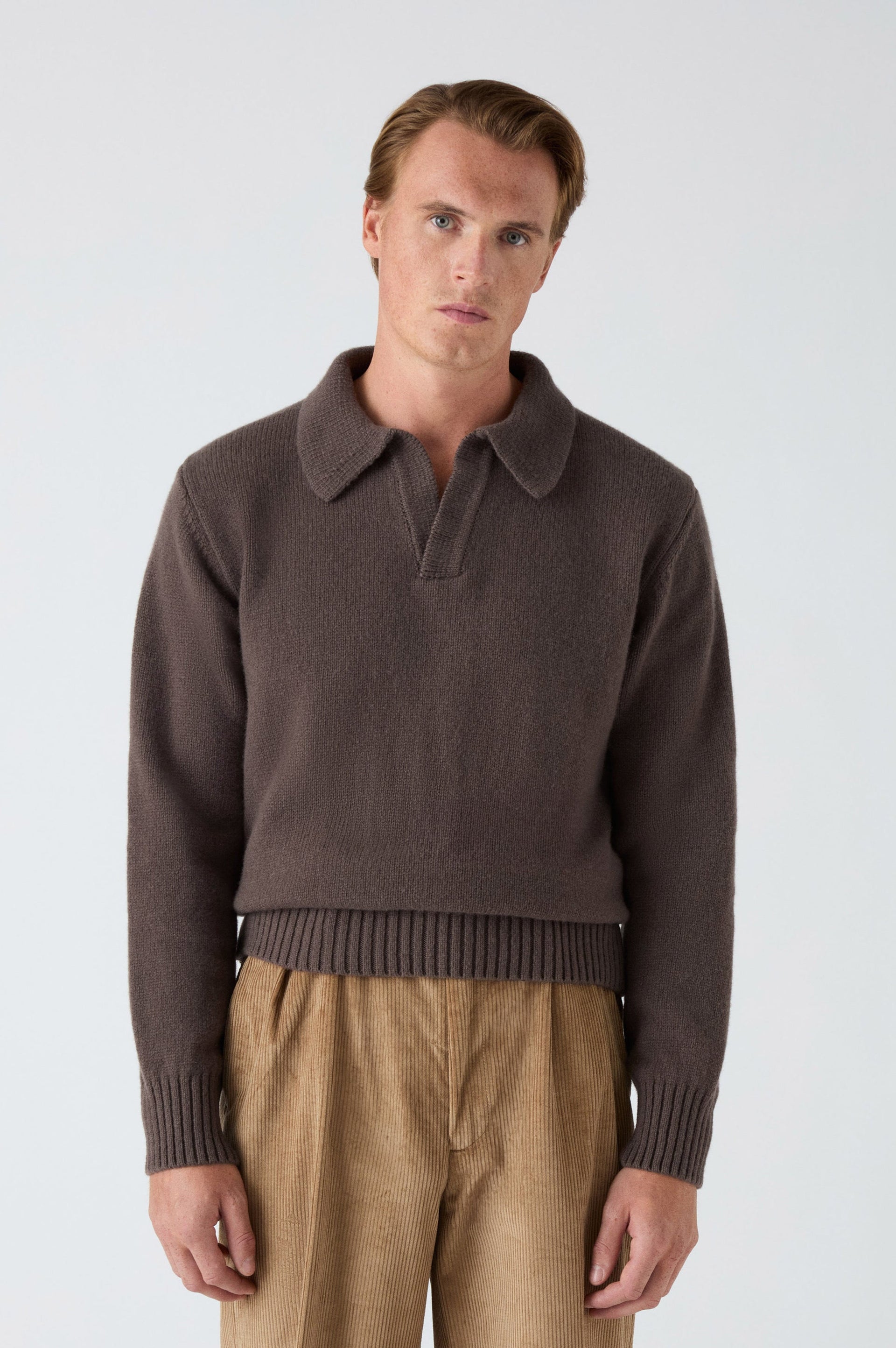 Benny Wool/Cashmere Polo - Brown | Berg & Berg