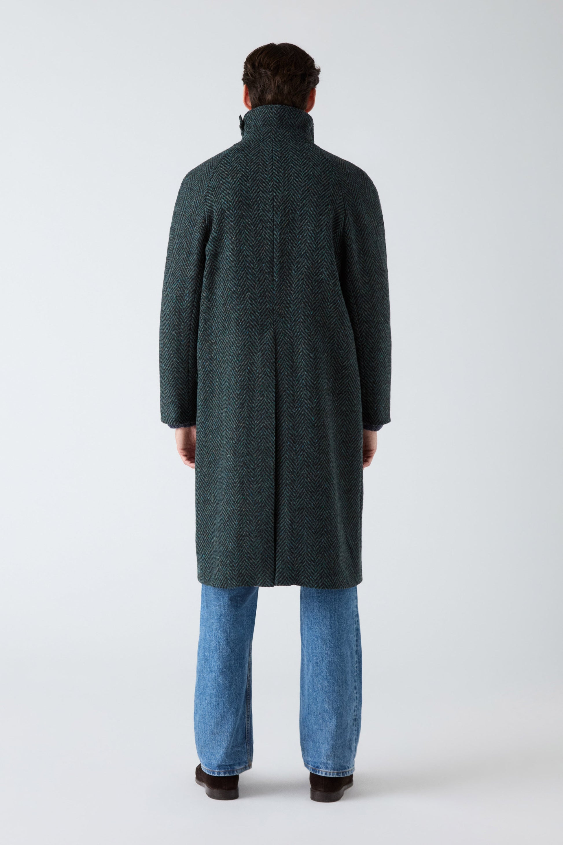 Nelson Tweed Raglan Coat - Blue | Berg & Berg
