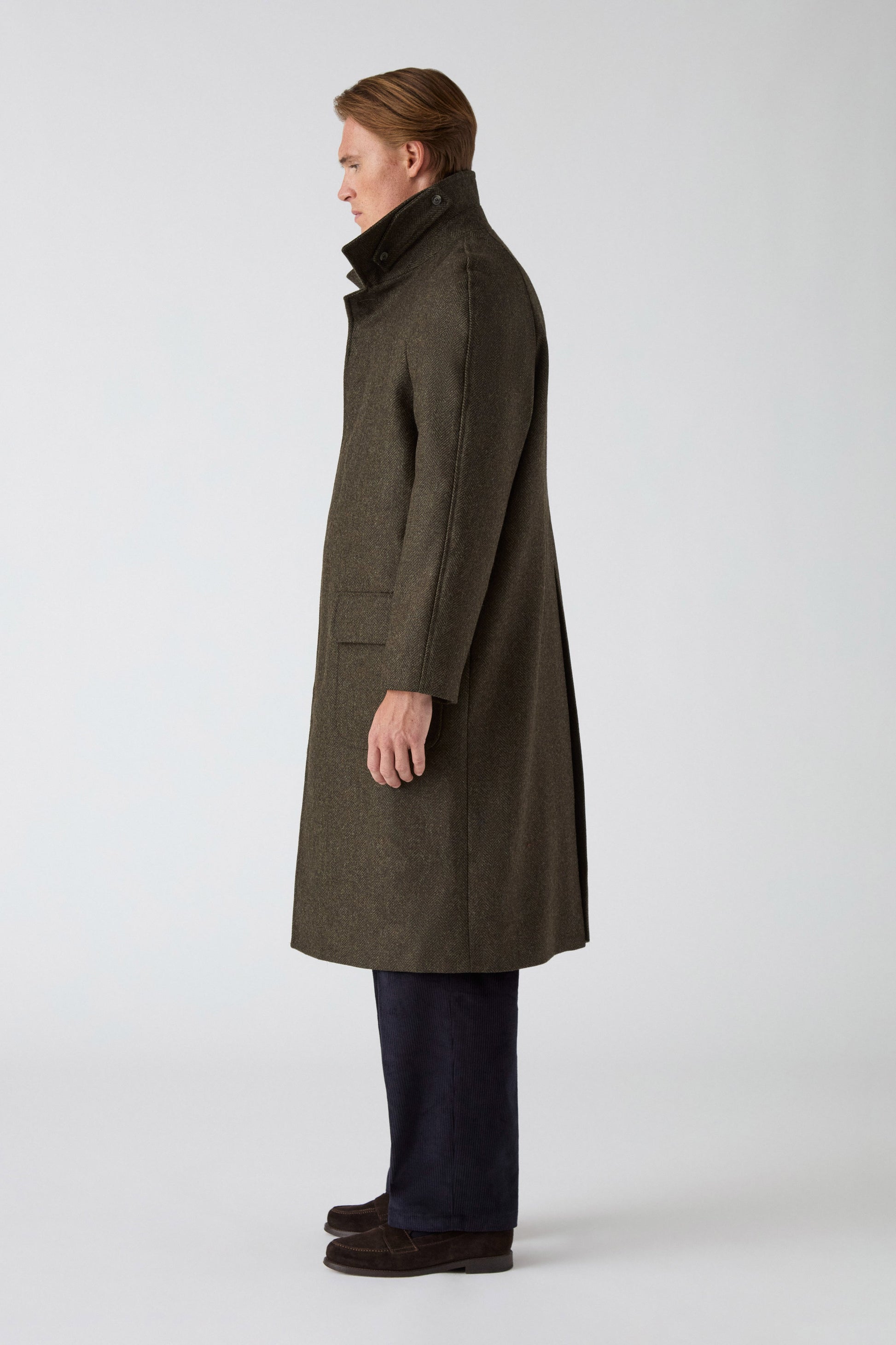 Nelson Tweed Raglan Coat - Brown/Green | Berg & Berg
