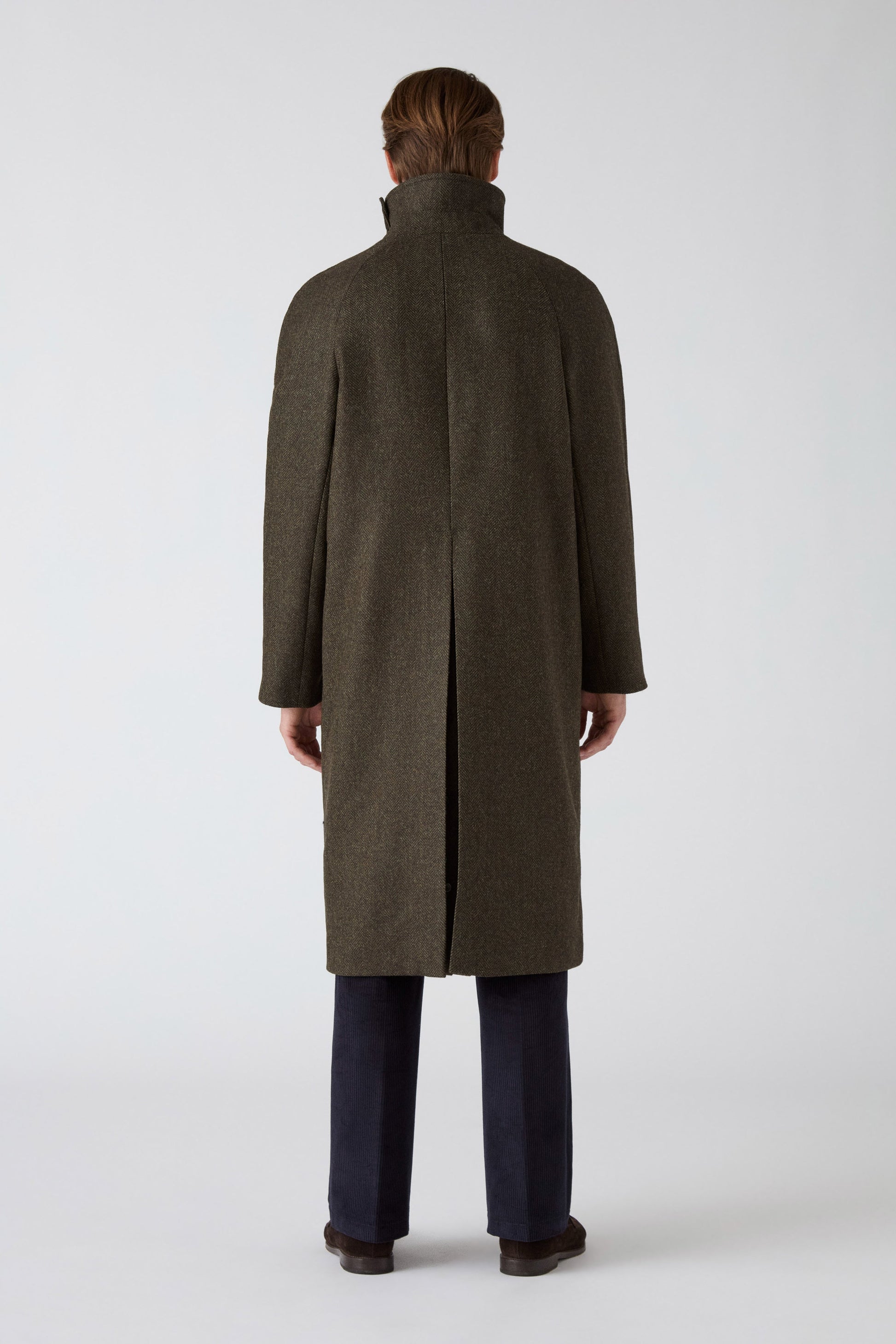 Nelson Tweed Raglan Coat - Brown/Green | Berg & Berg