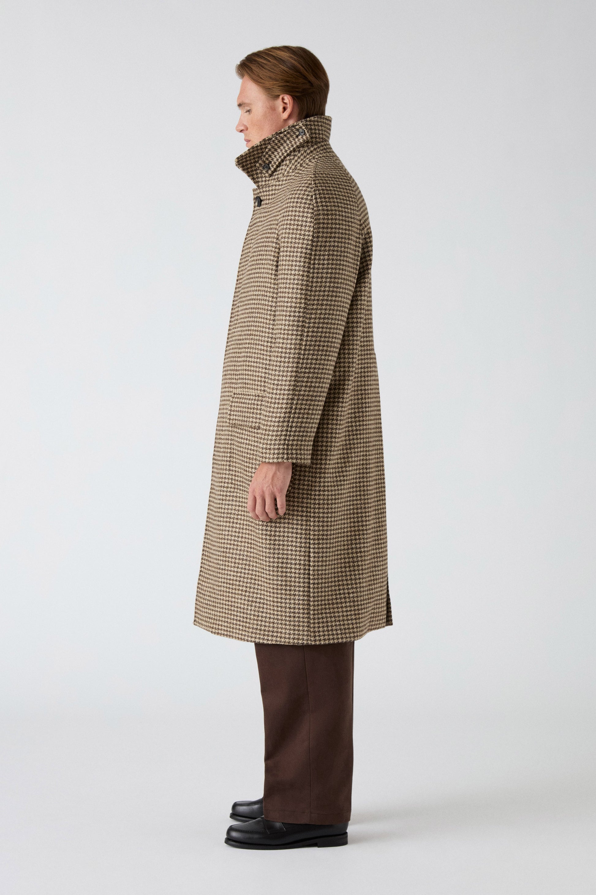 Nelson Tweed Raglan Coat - Brown/Natural | Berg & Berg