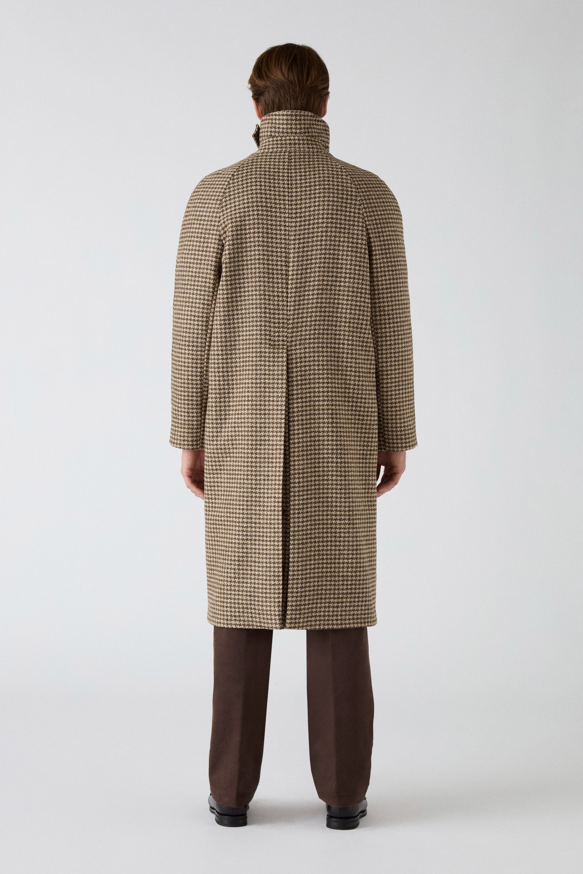 Nelson Tweed Raglan Coat - Brown/Natural | Berg & Berg