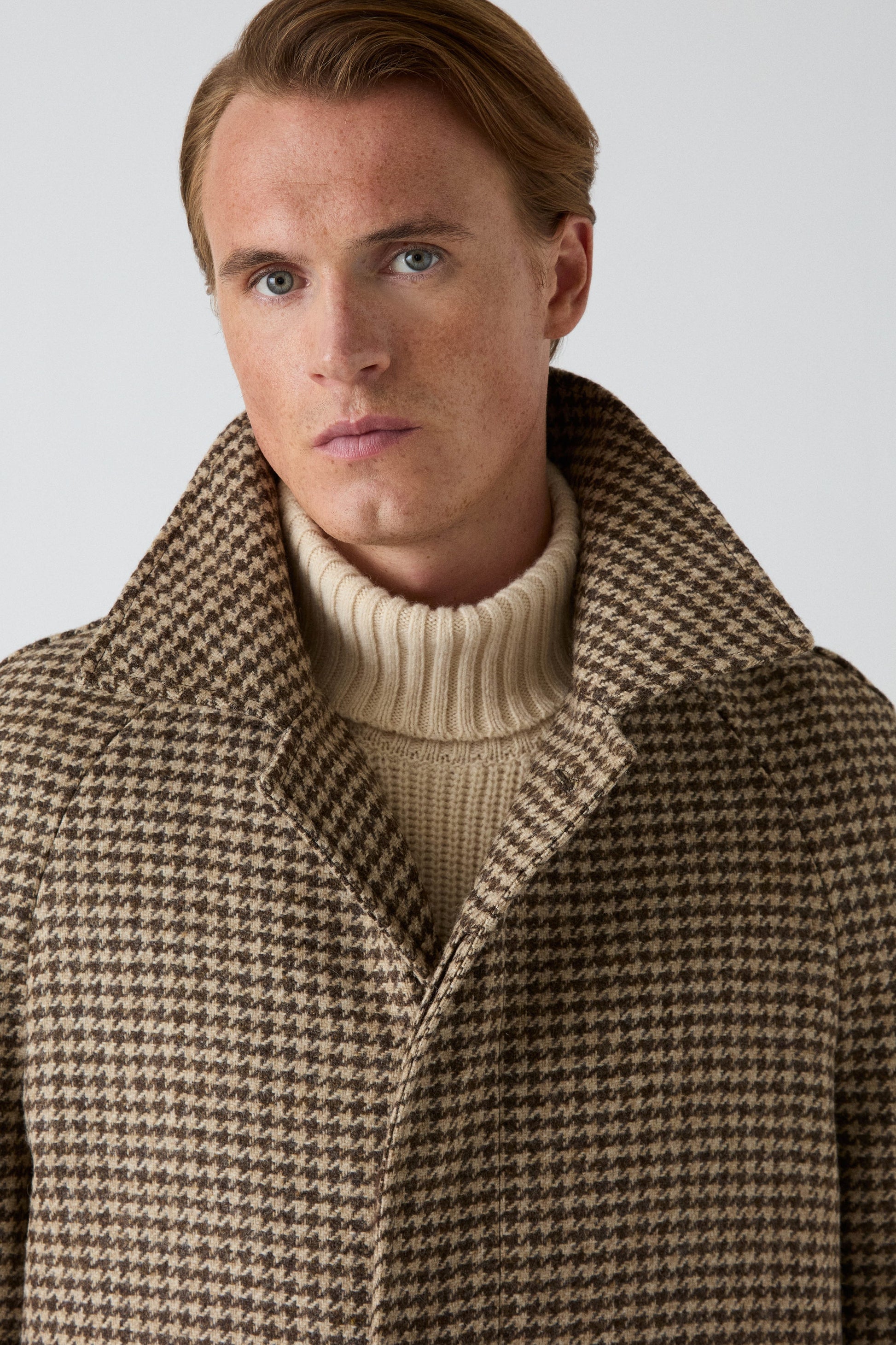 Nelson Tweed Raglan Coat - Brown/Natural | Berg & Berg