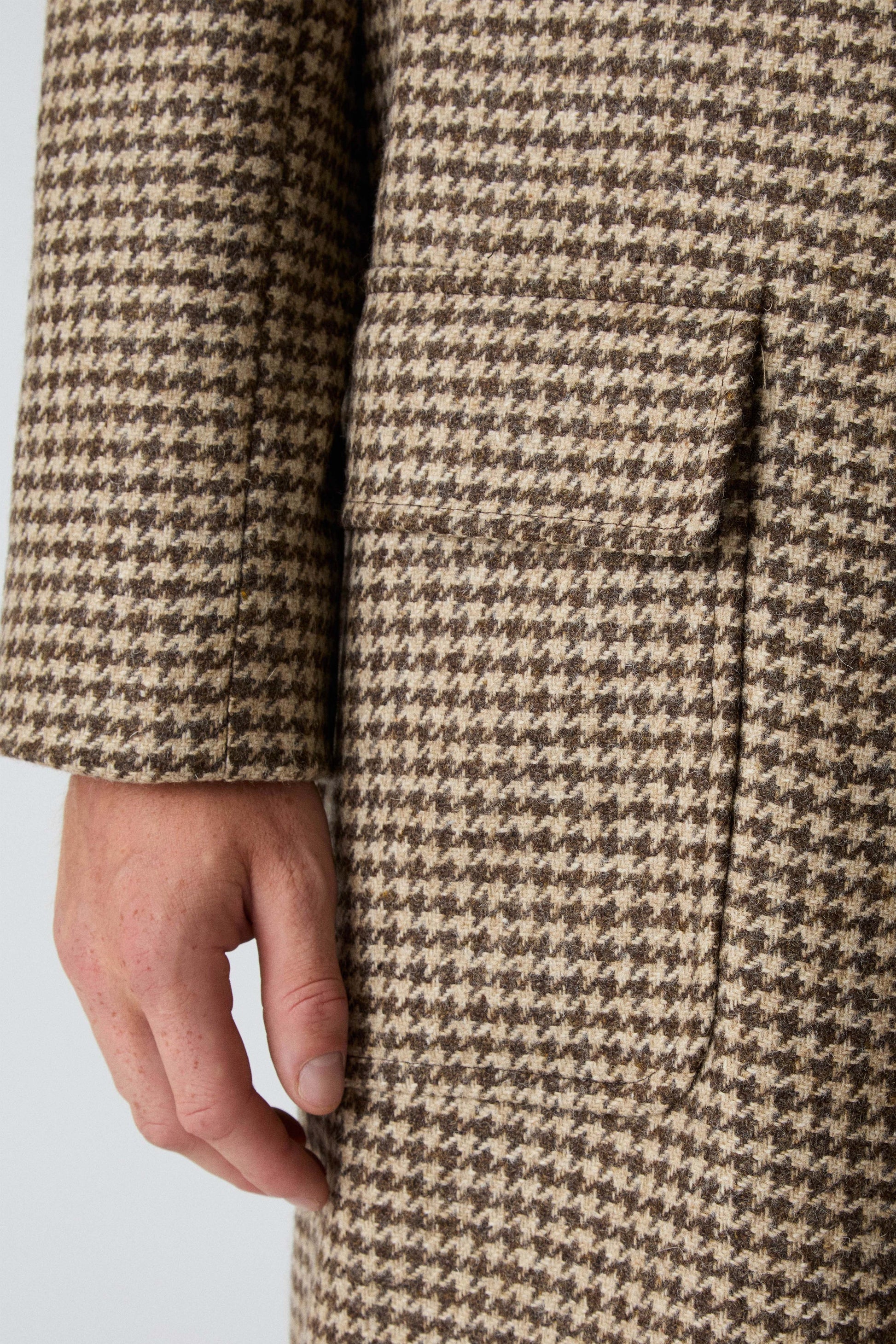 Nelson Tweed Raglan Coat - Brown/Natural | Berg & Berg