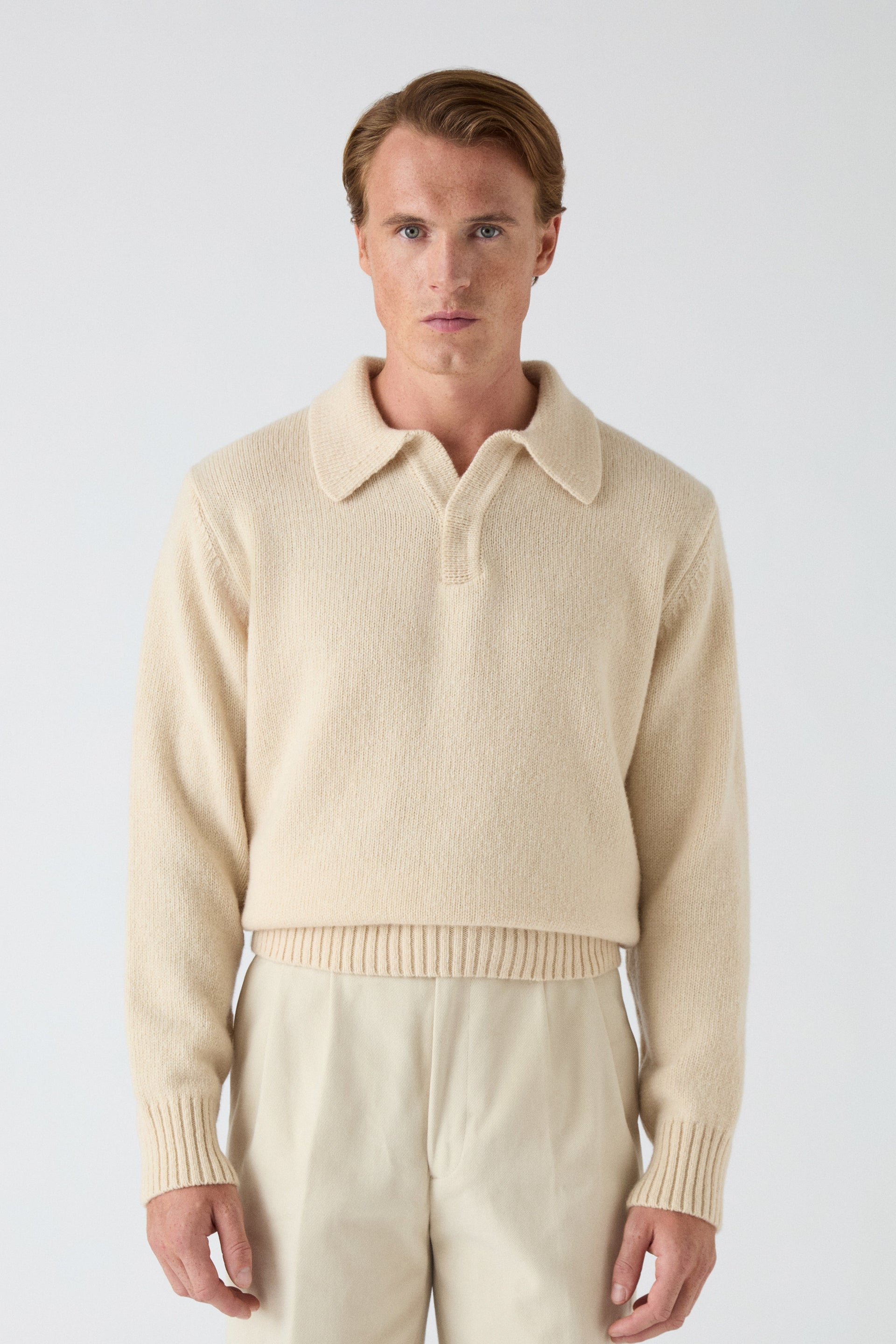 Benny Wool/Cashmere Polo - Natural | Berg & Berg