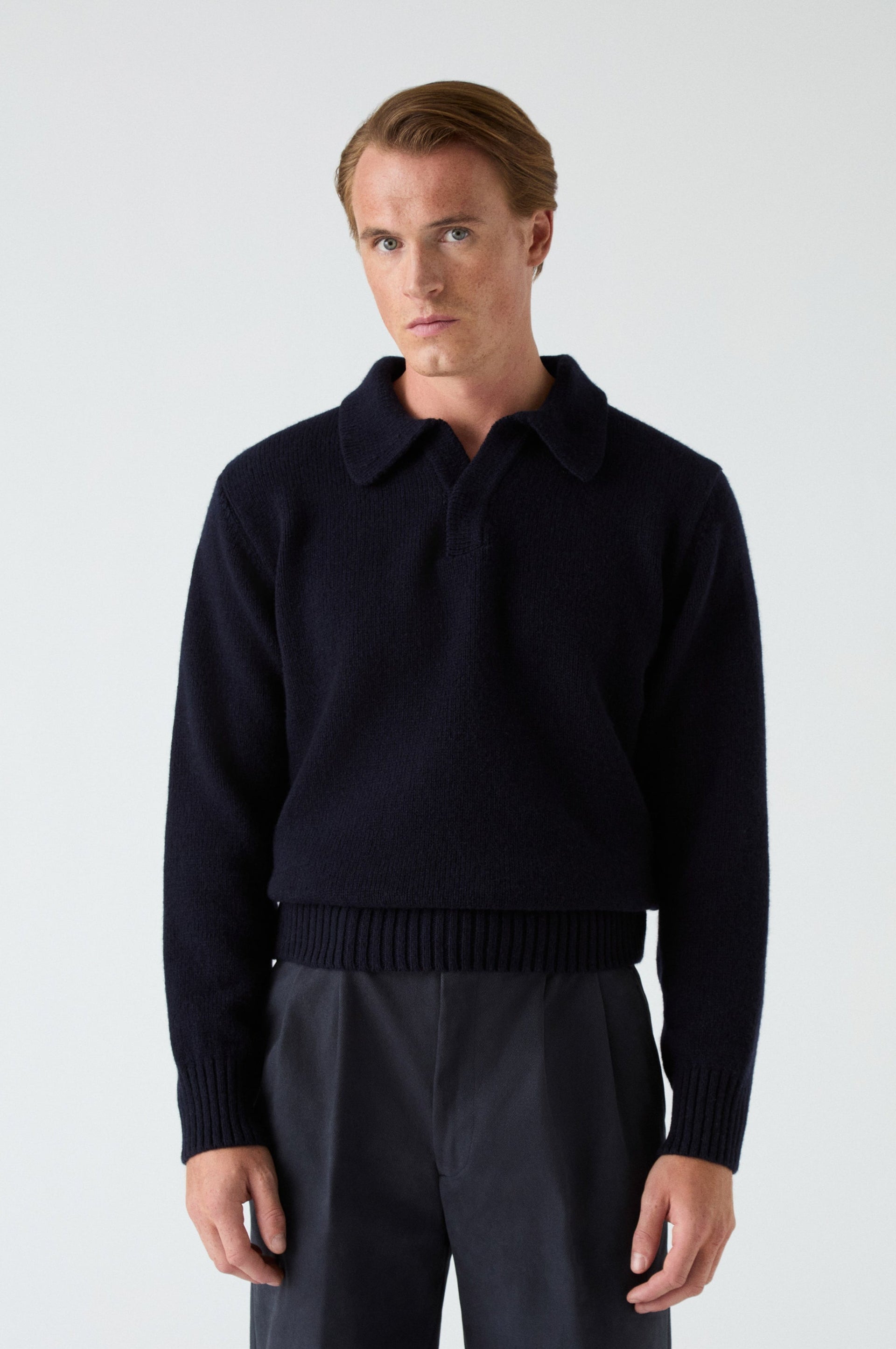 Benny Wool/Cashmere Polo - Navy | Berg & Berg
