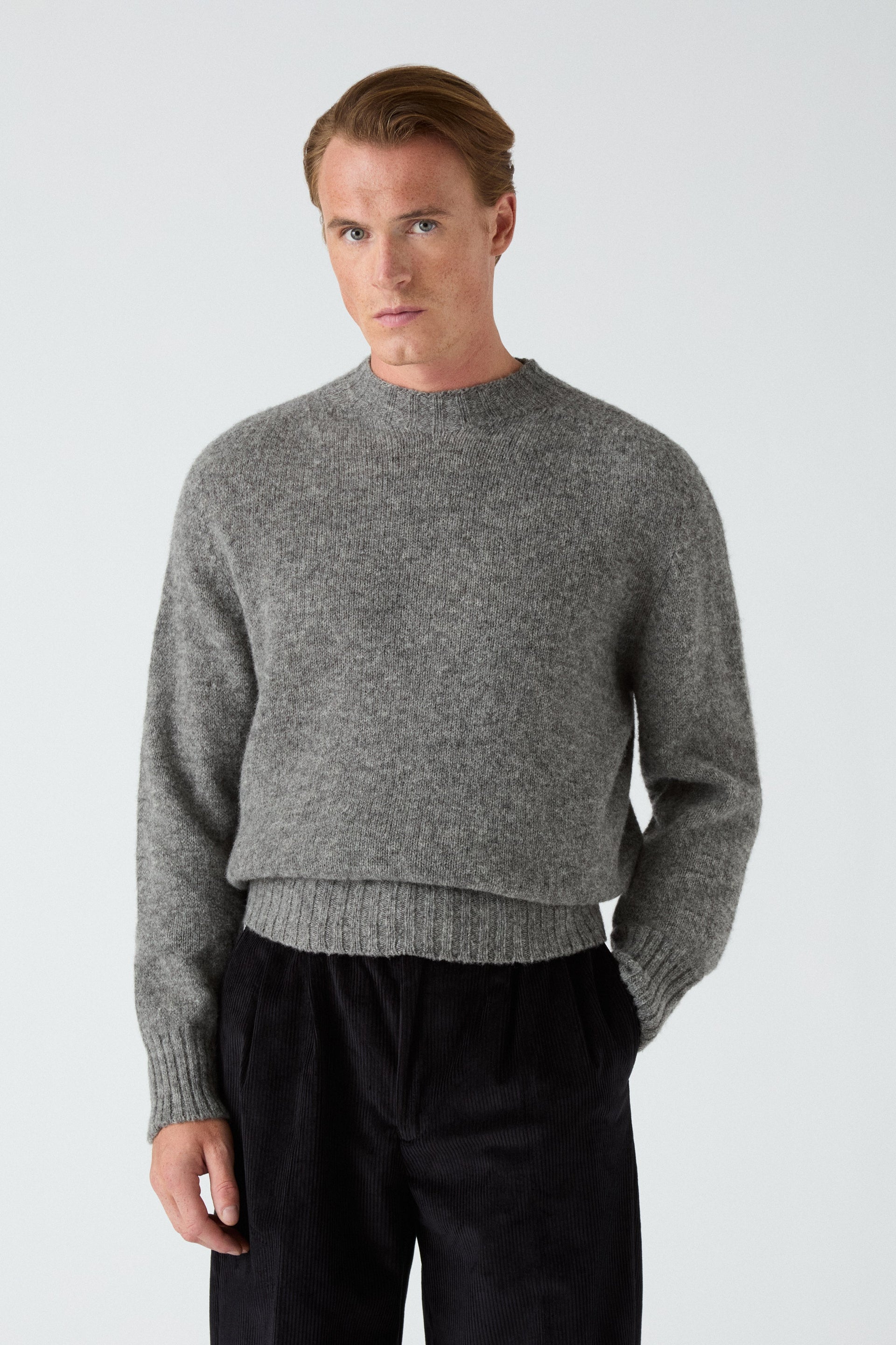 Birger Shaggy Crew Neck - Flannel Grey | Berg & Berg