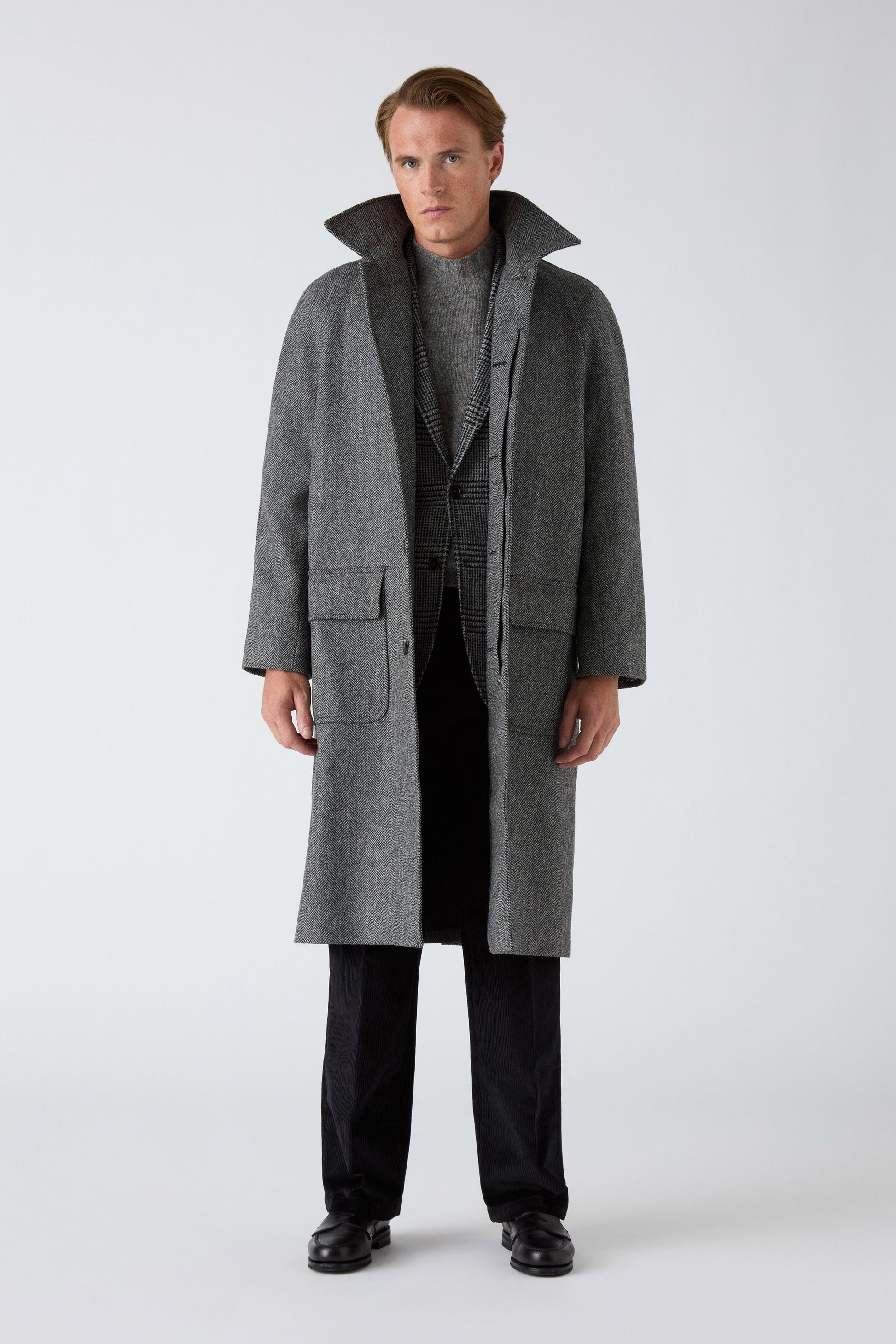 Nelson Tweed Raglan Coat - Grey | Berg & Berg