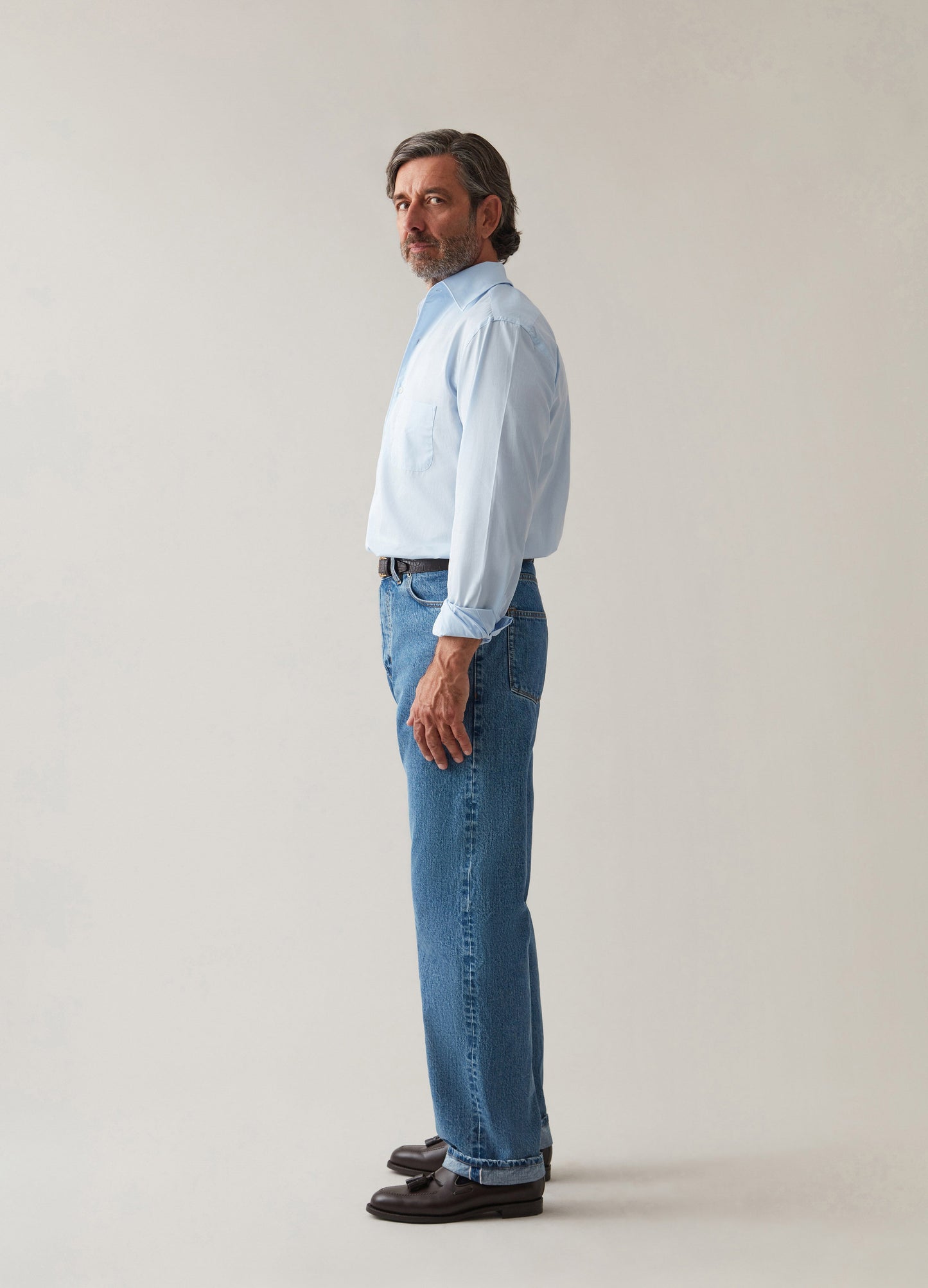 Fabiano One Piece Collar Shirt - Light Blue Berg & Berg