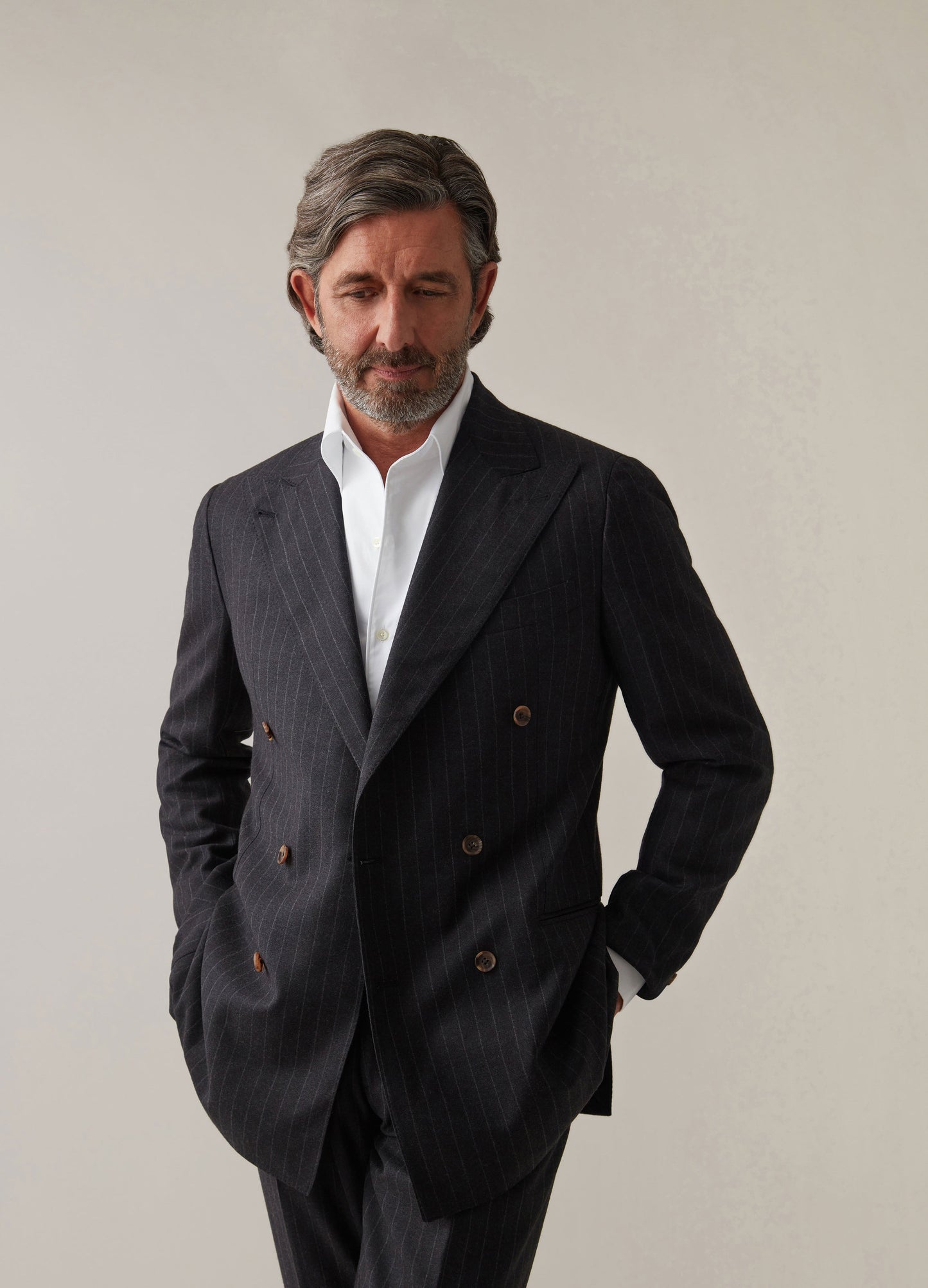 Dylan DB Chalk Stripe Blazer - Charcoal Berg & Berg
