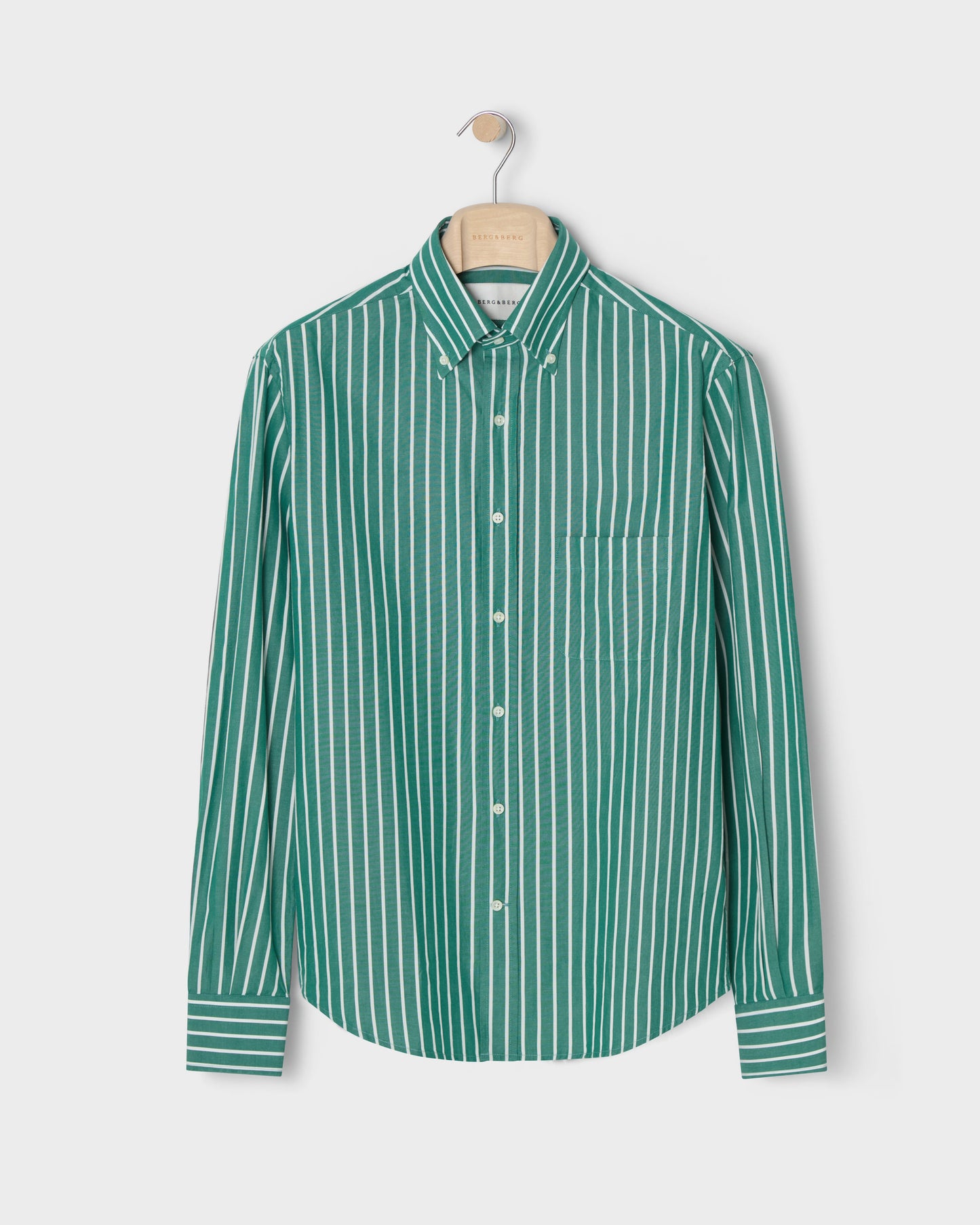 Ferdinand Poplin Button Down Shirt - Pine/White Berg & Berg
