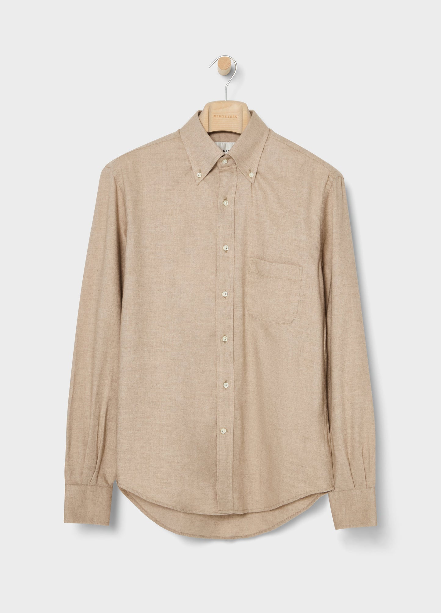 Ferdinand Cotton/Cashmere Button Down Shirt - Camel Berg & Berg