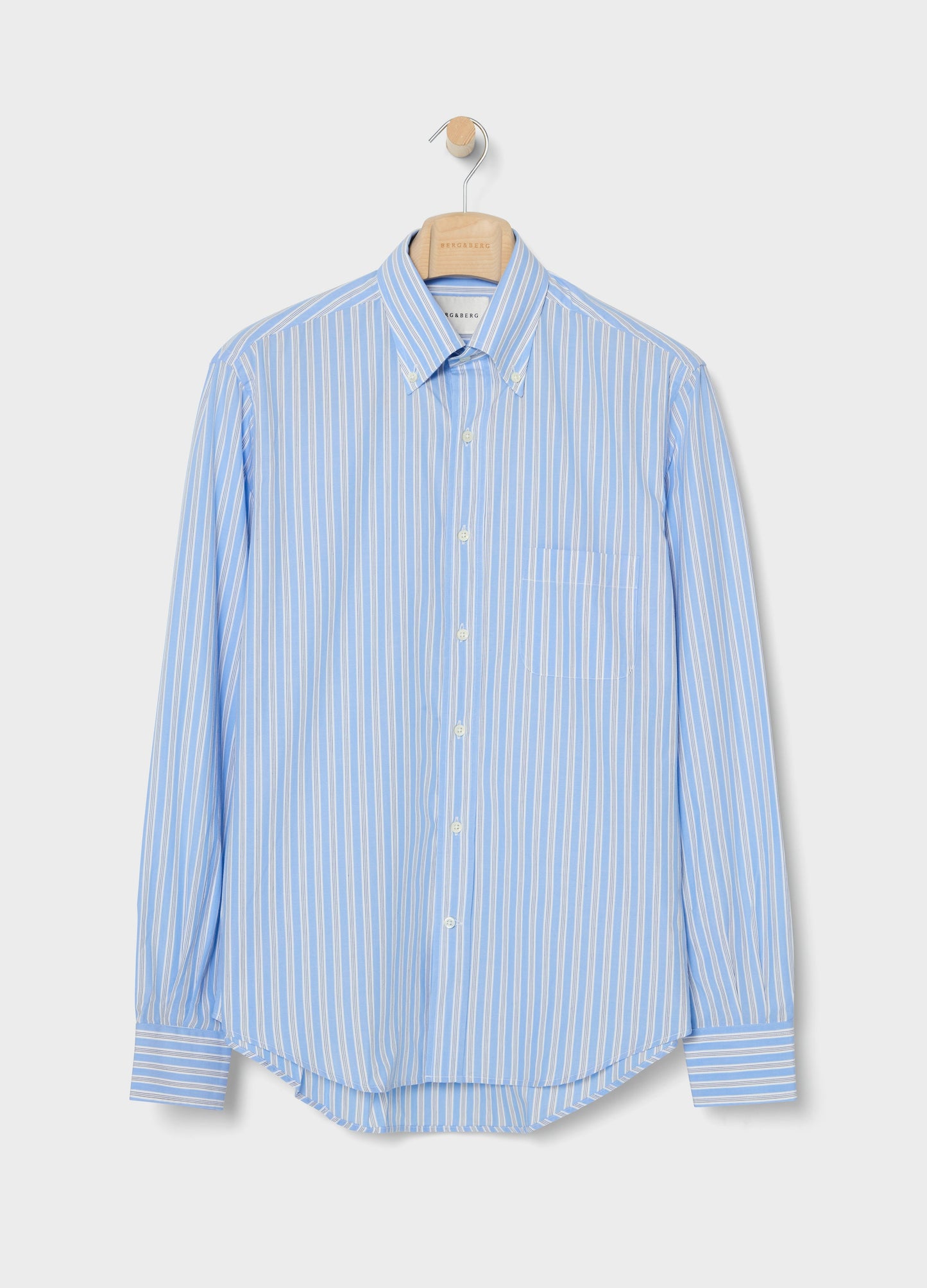 Ferdinand Poplin Button Down Shirt - Blue/White/Navy | Berg & Berg