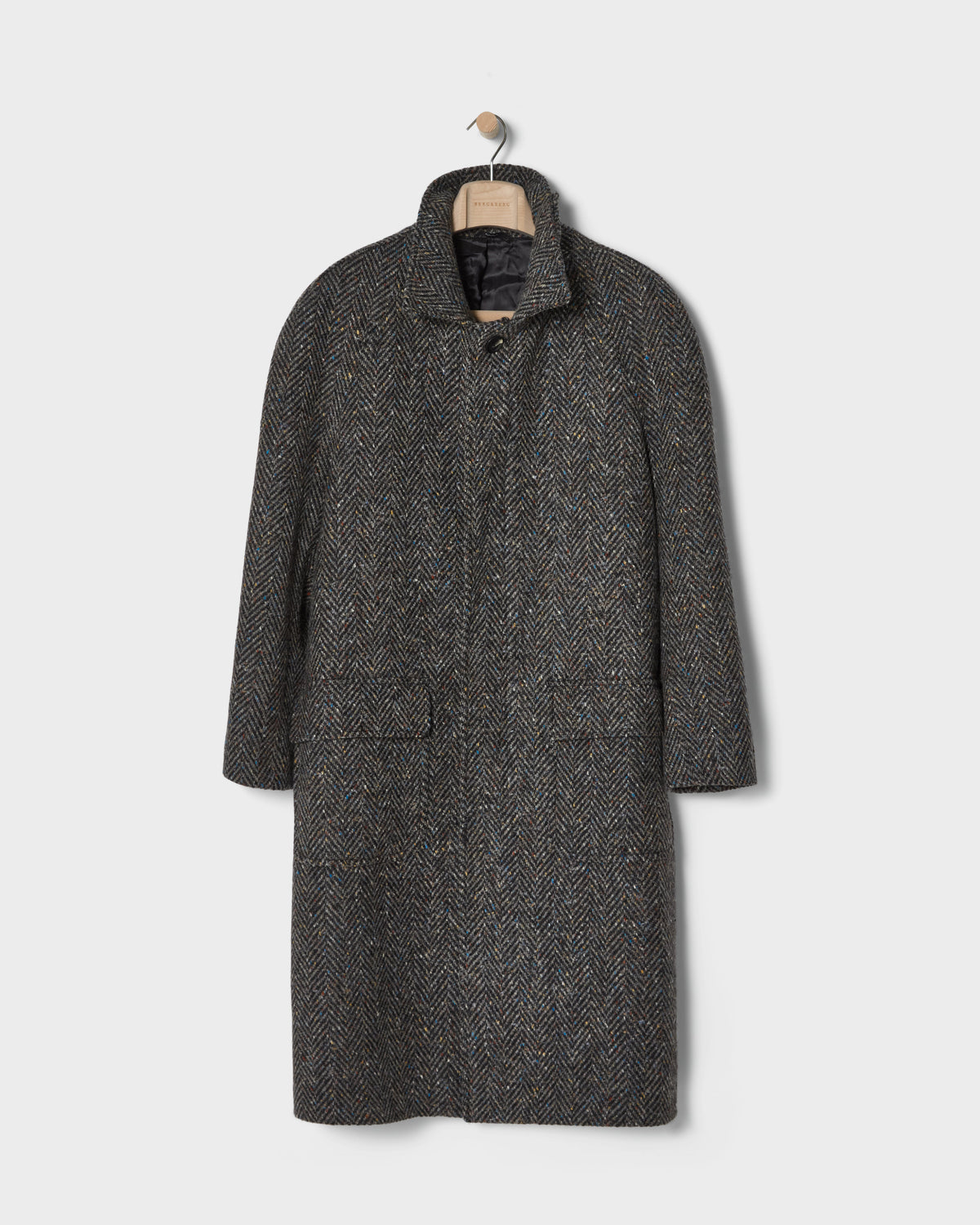 Nelson Tweed Raglan Coat - Dark Grey/Multicolour Berg & Berg