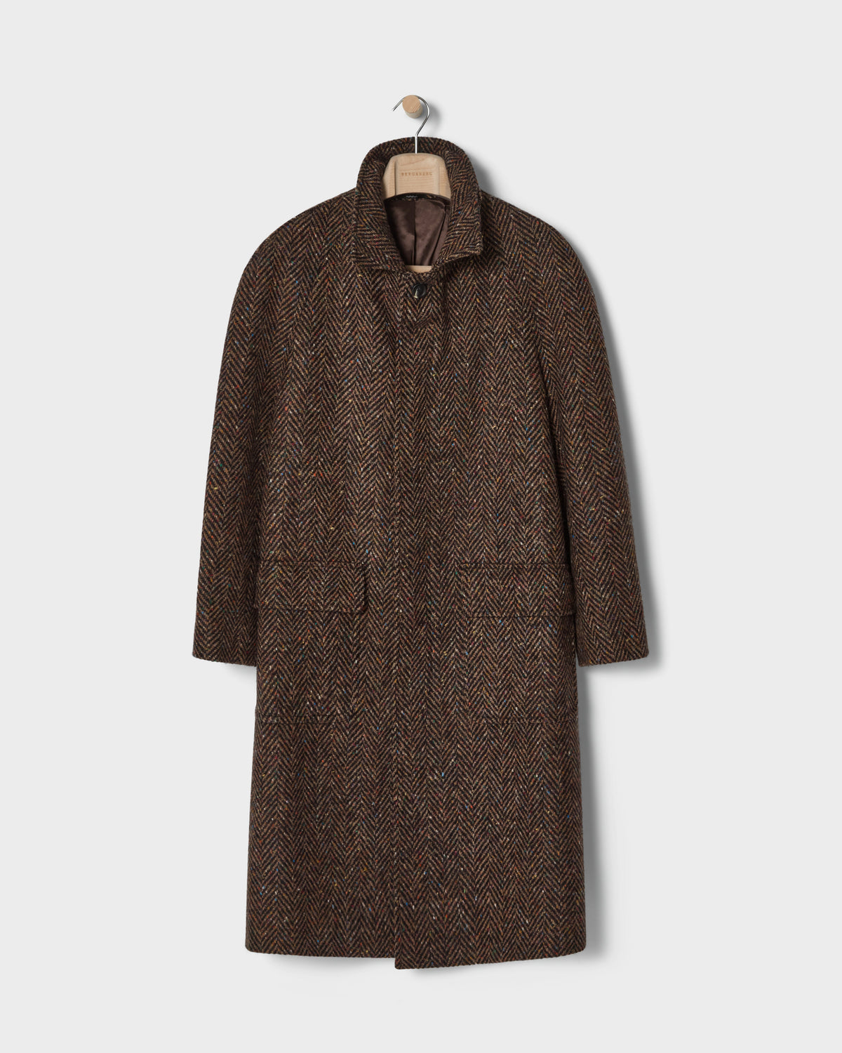 Nelson Tweed Raglan Coat - Brown Berg & Berg