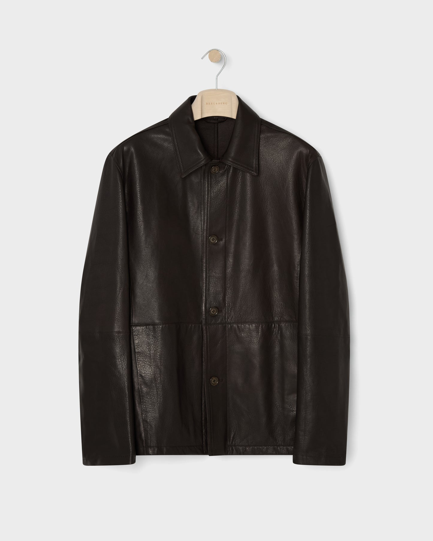 Noel Tumbled Leather Jacket - Dark Brown Berg & Berg