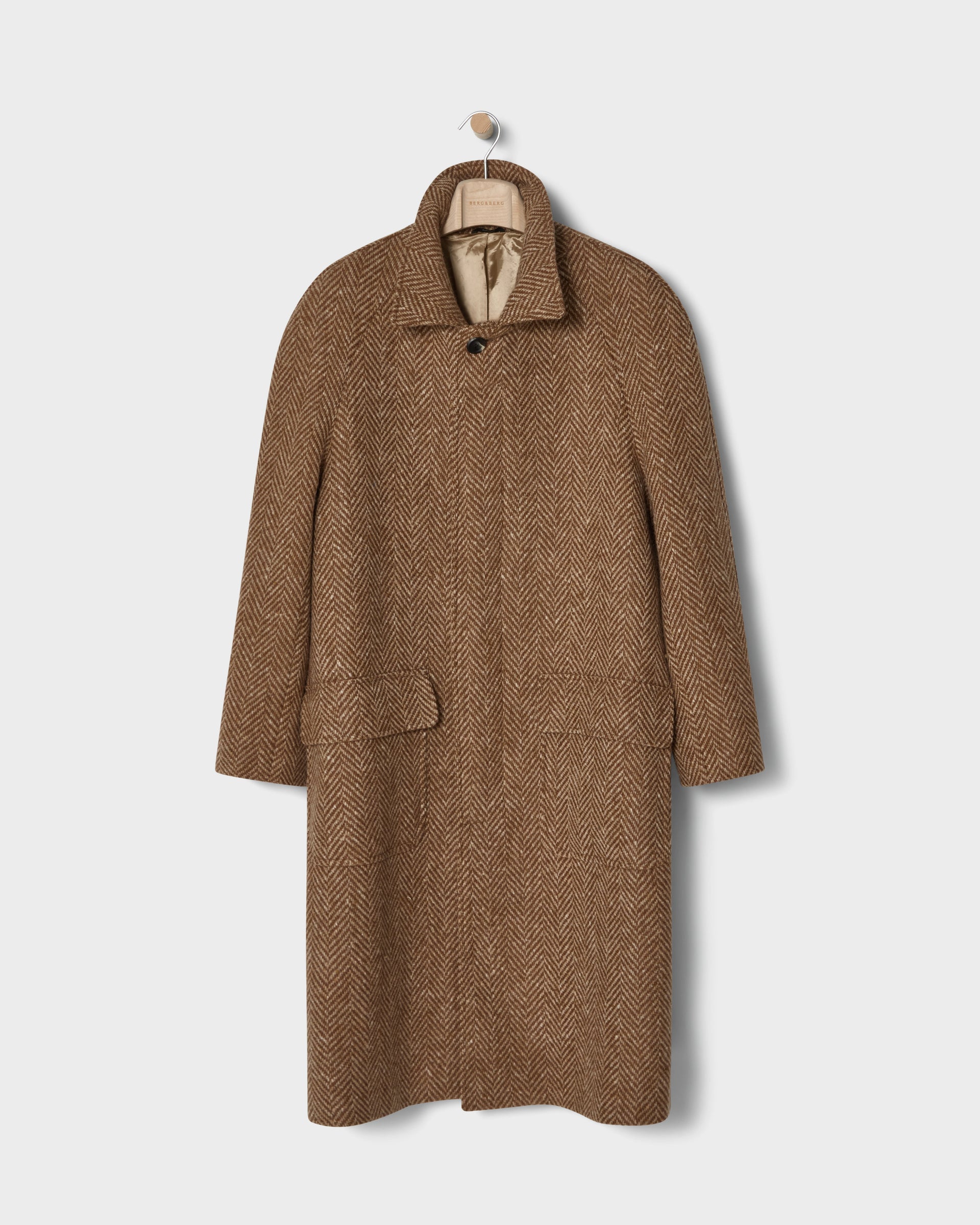 Nelson Tweed Raglan Coat - Cream/Camel Berg & Berg
