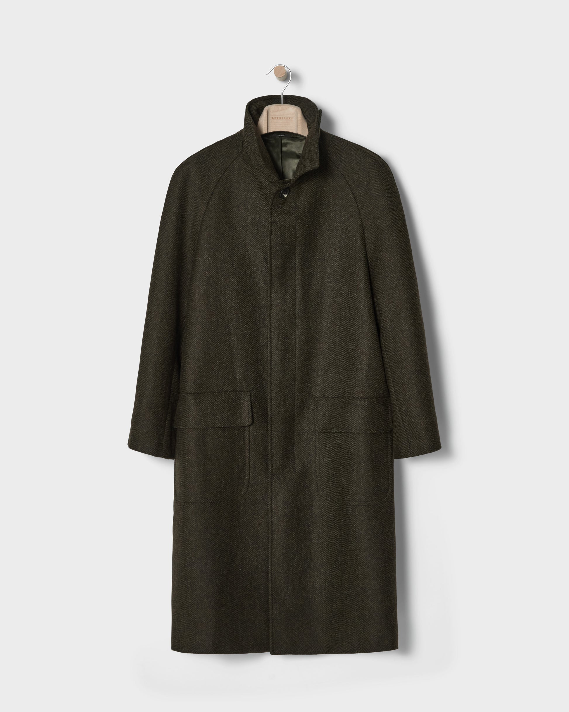 Nelson Tweed Raglan Coat - Brown/Green Berg & Berg