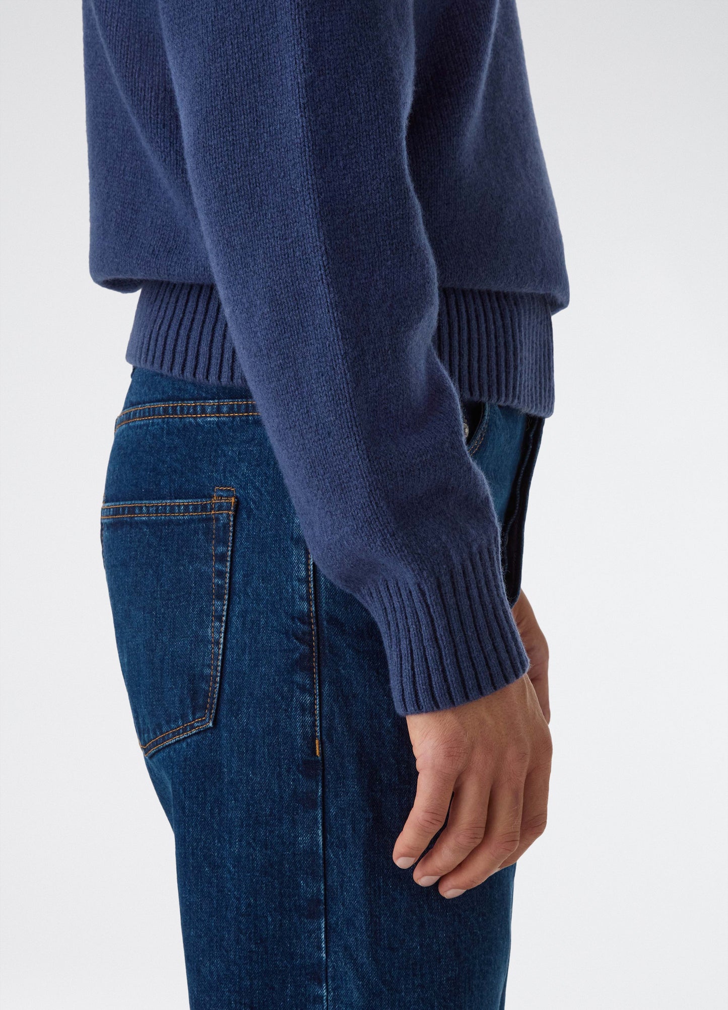 Bruno Wool/Cashmere Polo - Air Force Blue bergbergstore