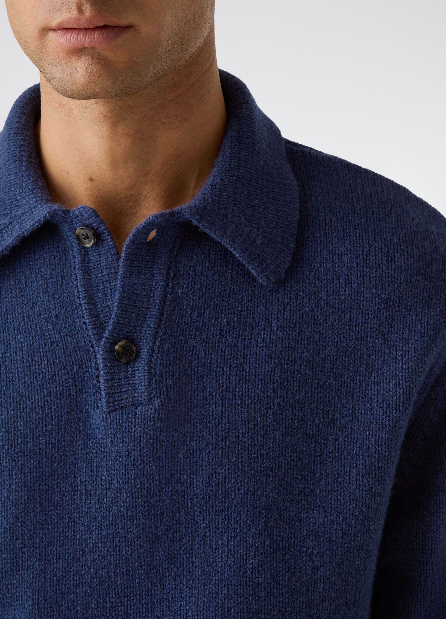 Bruno Wool/Cashmere Polo - Air Force Blue bergbergstore