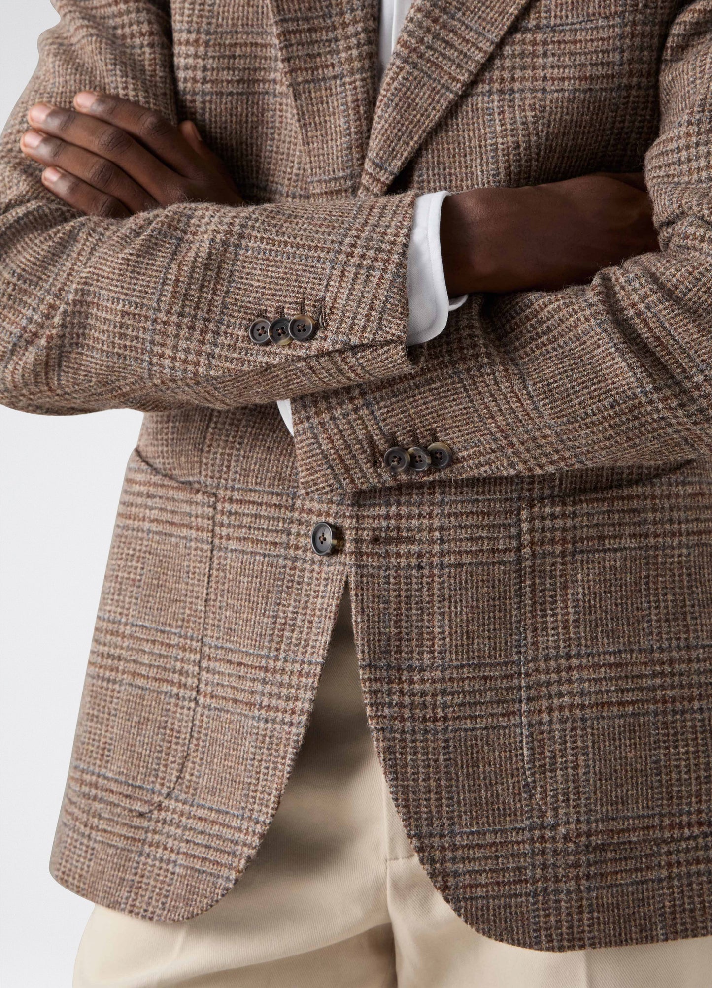 Don Sport Glencheck Tweed Jacket - Nougat/Sand Berg & Berg