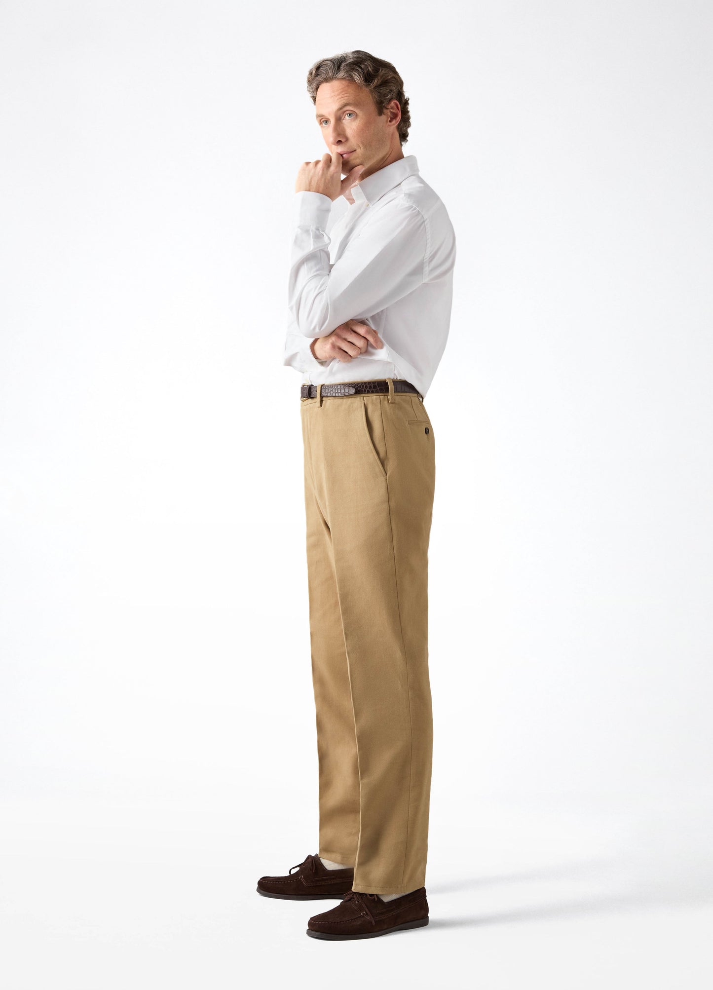 Alfie Cotton Trousers - Beige Berg & Berg