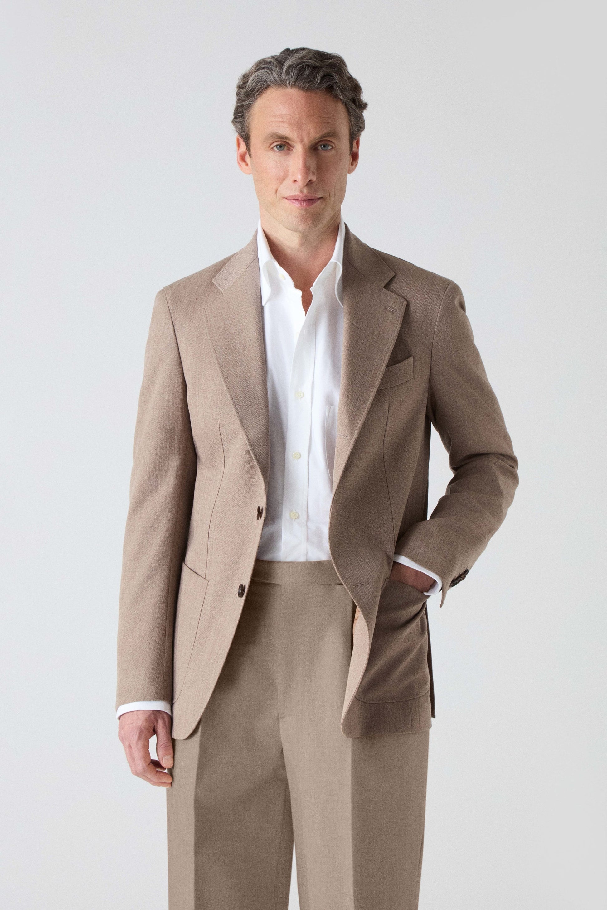 Dag Sport Cavalry Twill Suit Jacket - Brown Berg & Berg