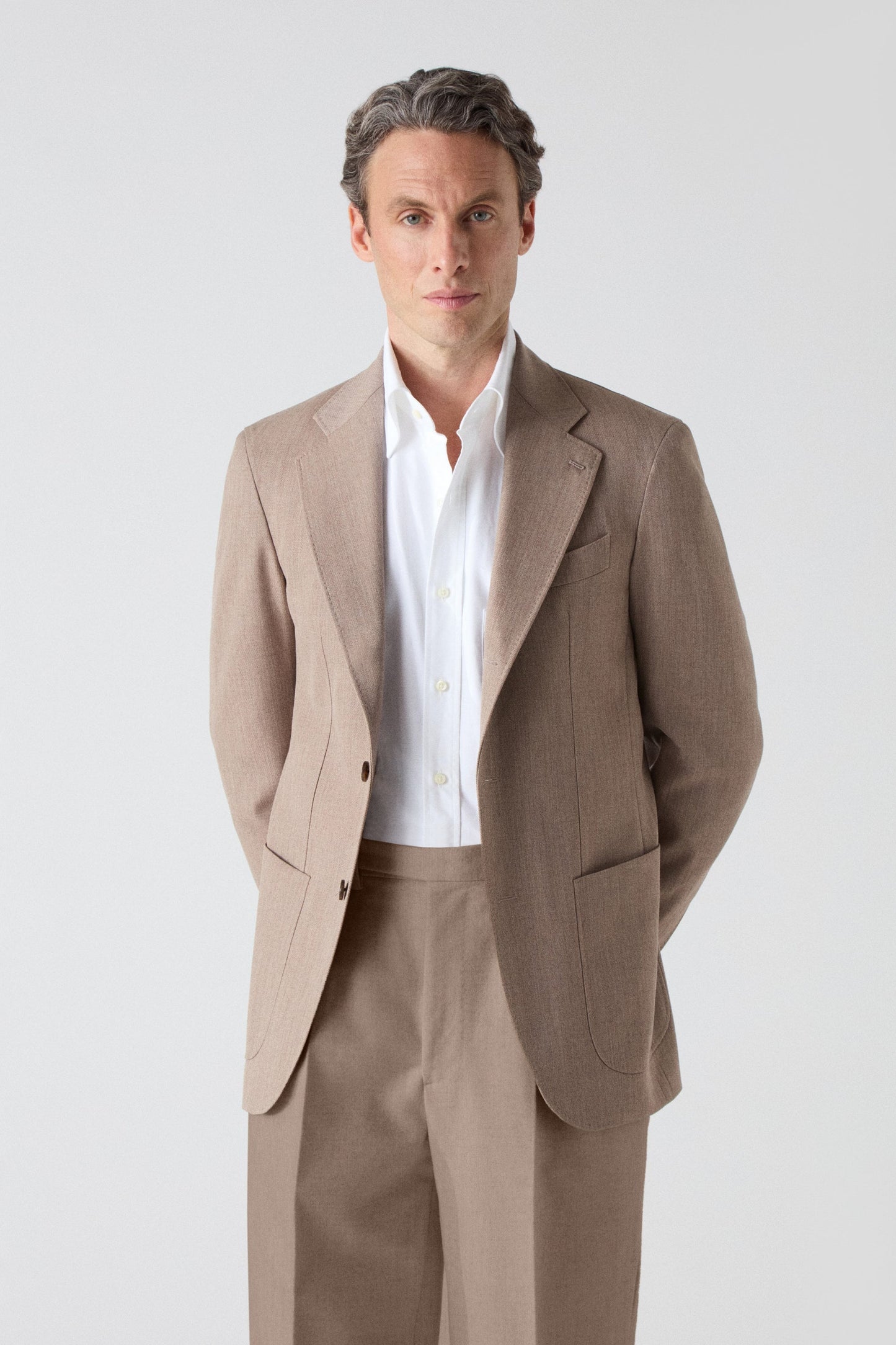 Dag Sport Cavalry Twill Suit Jacket - Brown Berg & Berg