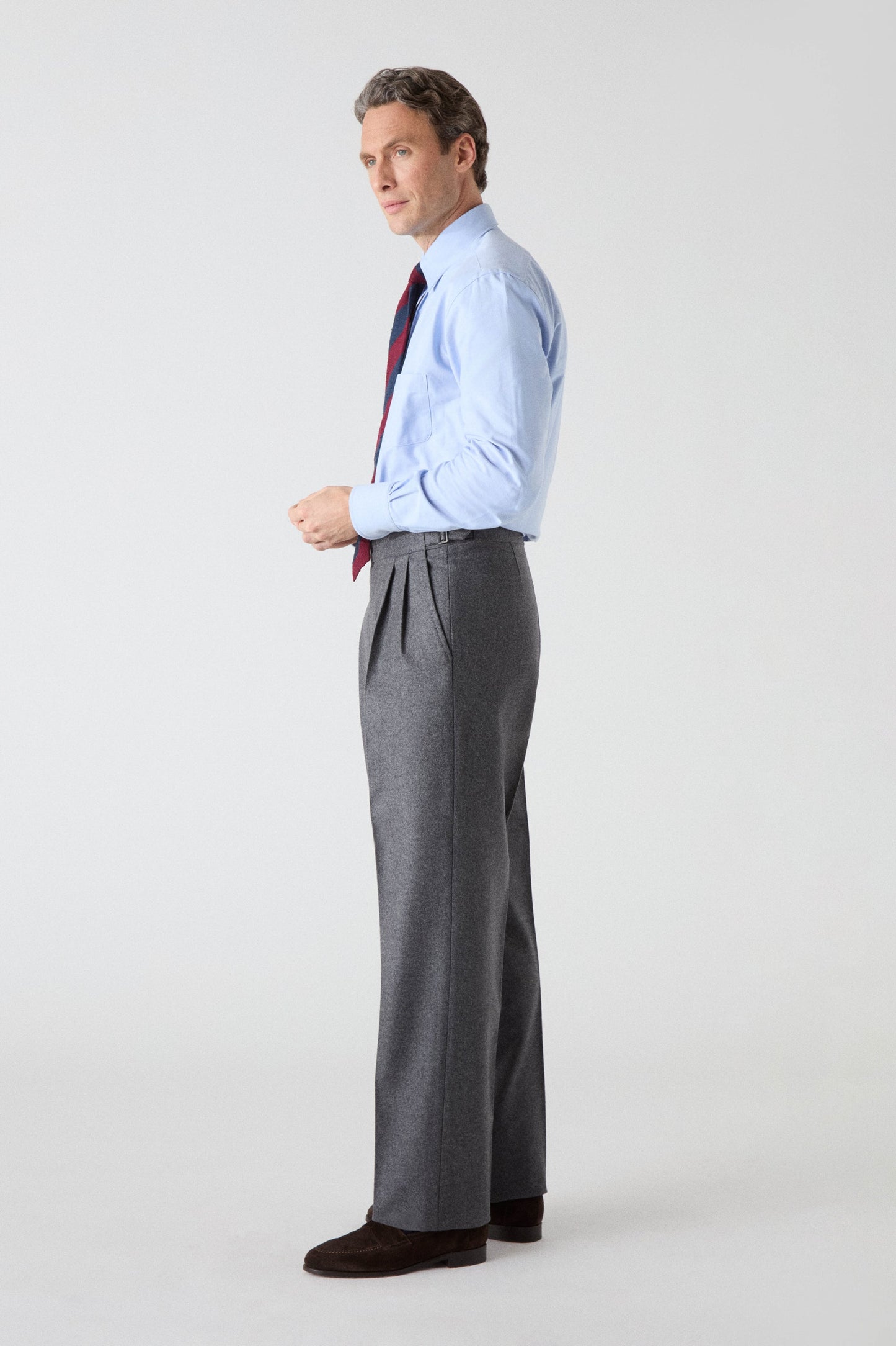August Flannel Trousers - Mid Grey Berg & Berg