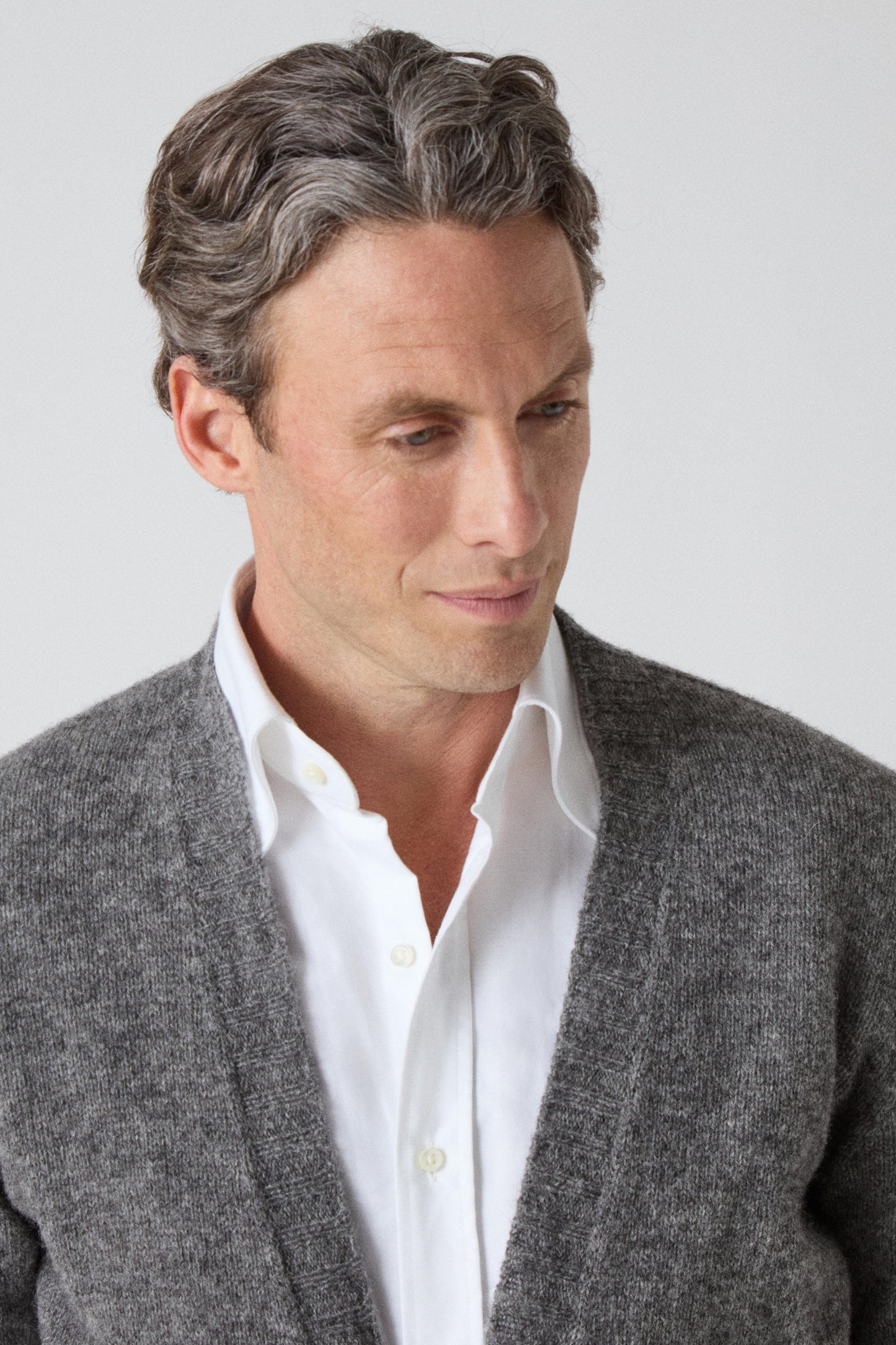 Bosse Shaggy Cardigan - Grey Flannel bergbergstore