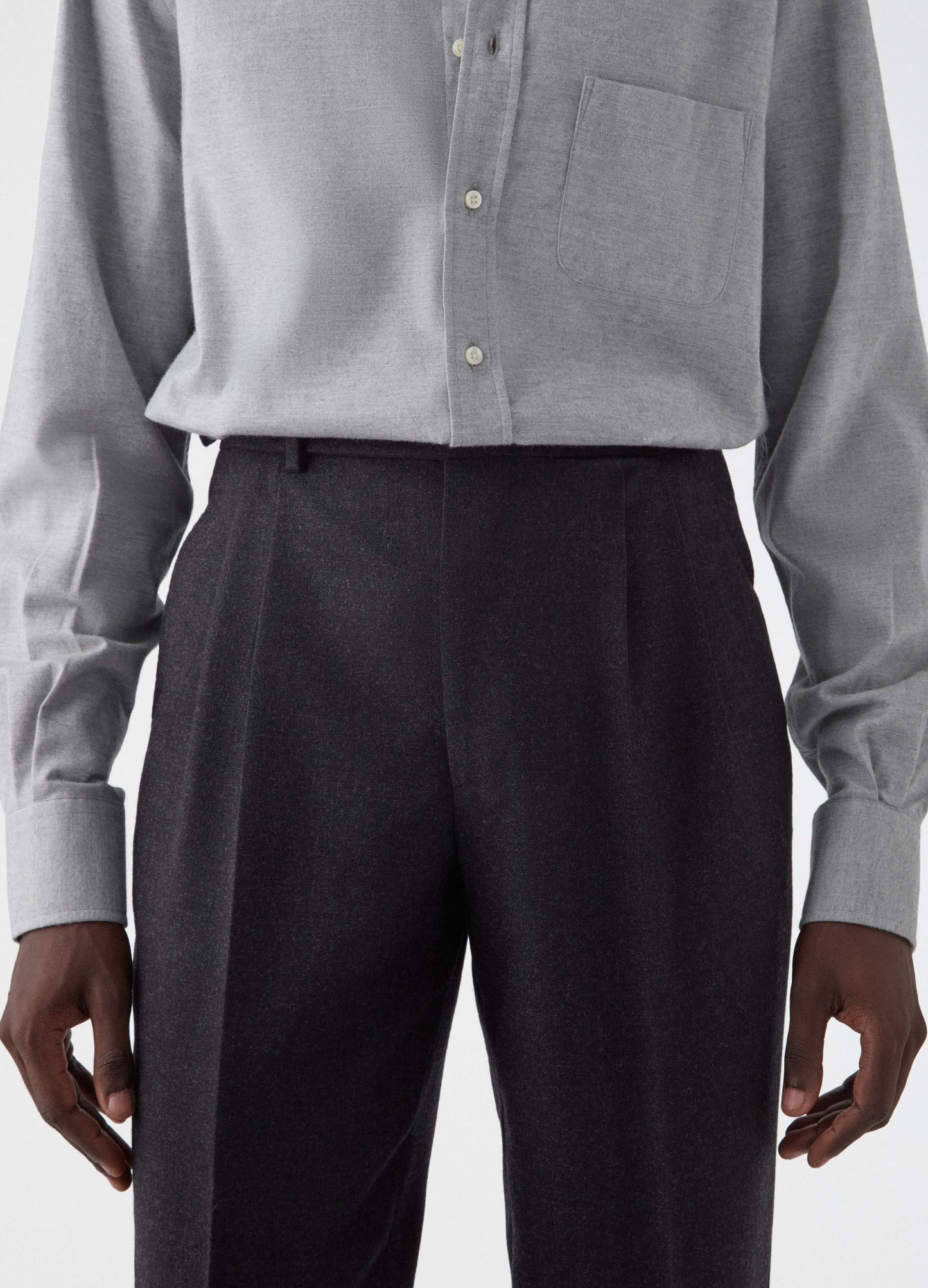 Antonio Winter High Twist Trousers - Mid Grey Berg & Berg