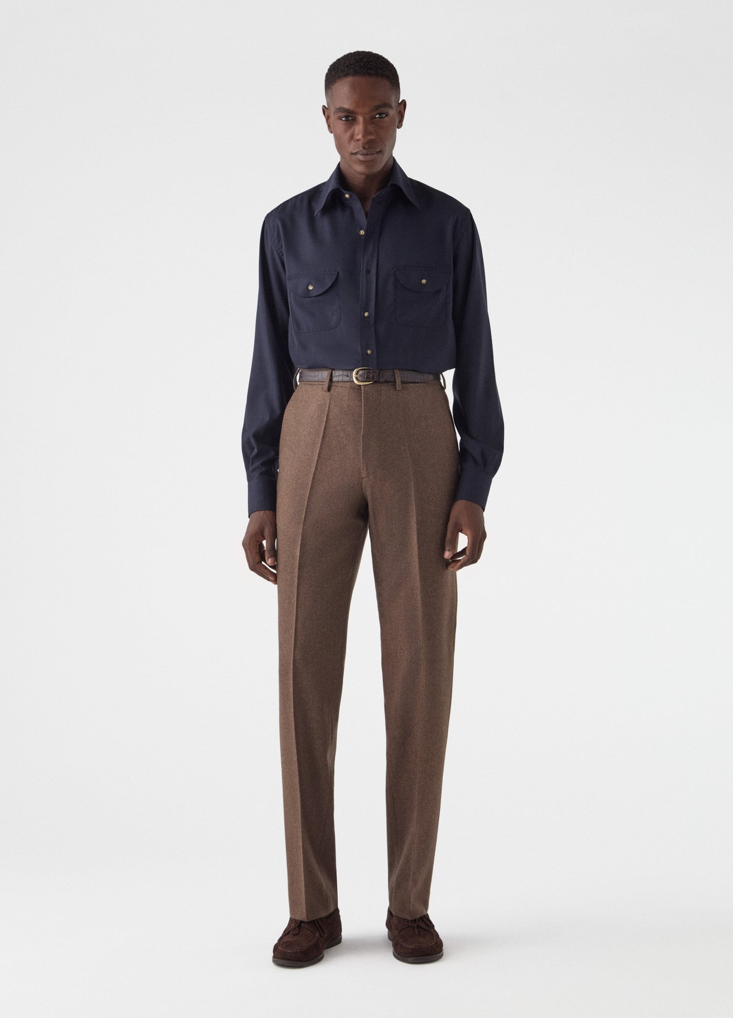 Alfie Flannel Trousers - Nougat Berg & Berg