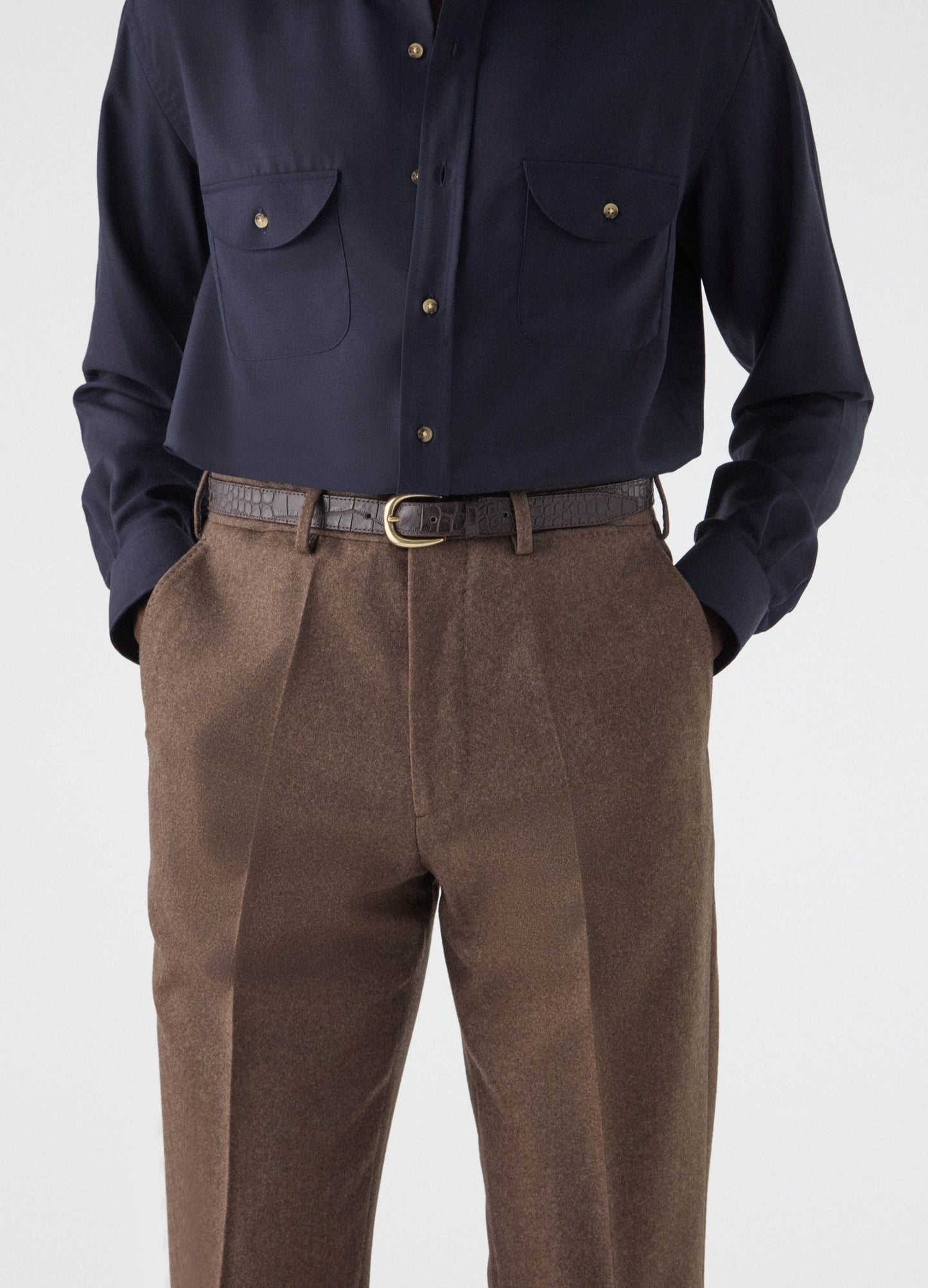 Alfie Flannel Trousers - Nougat Berg & Berg