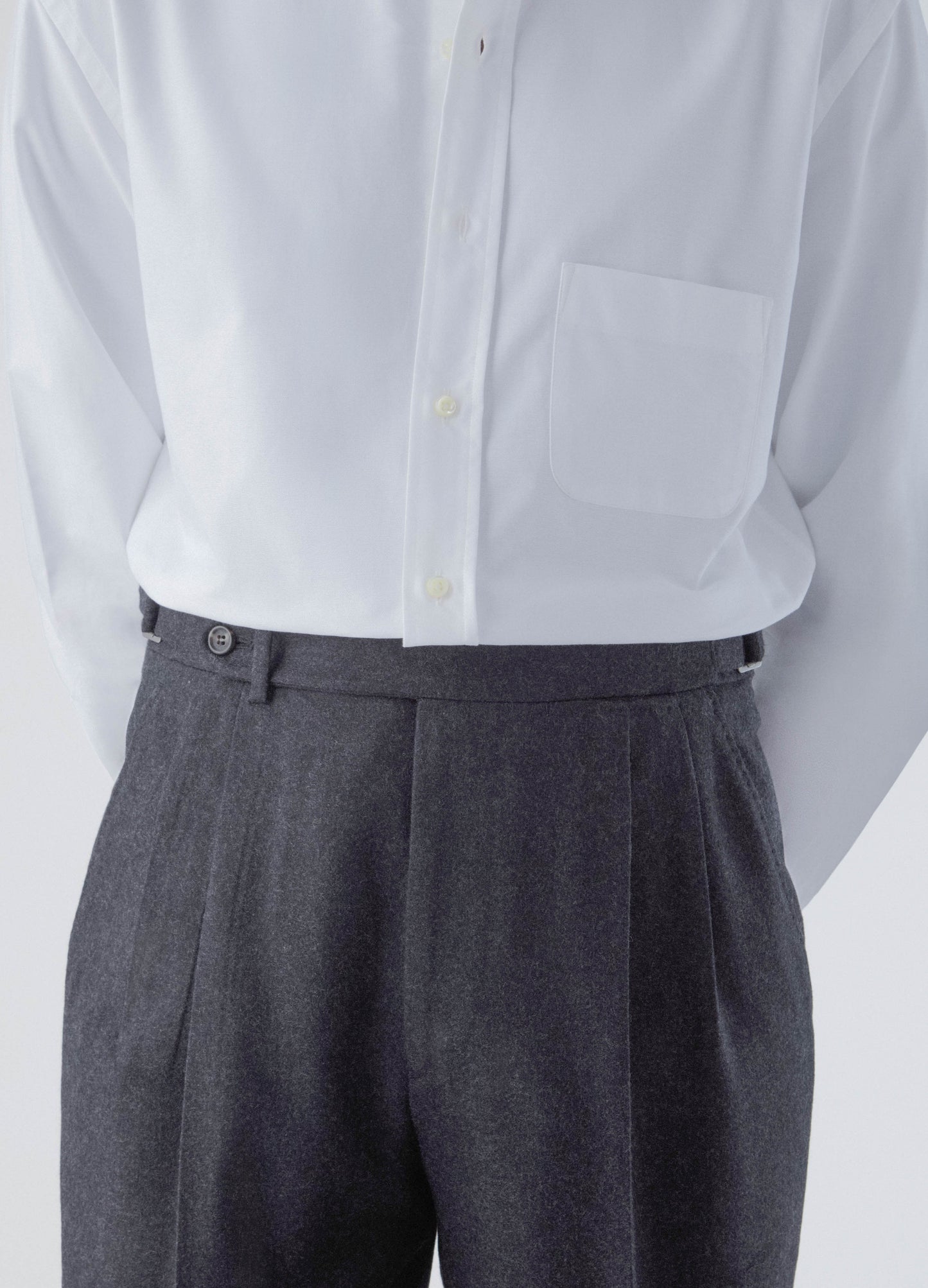 Antonio Flannel Trousers - Mid Grey Berg & Berg