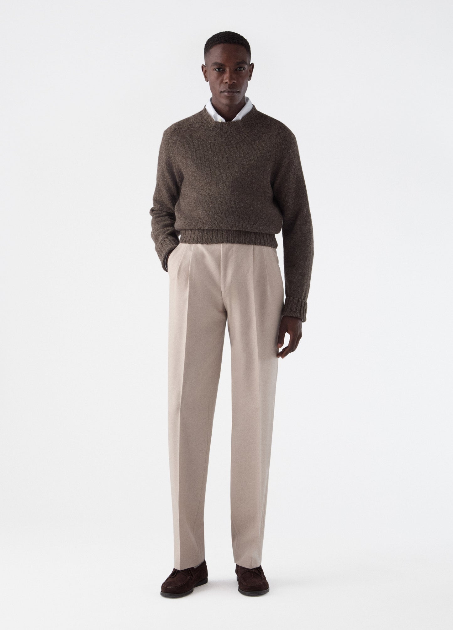 Antonio Flannel Trousers - Ecru Berg & Berg
