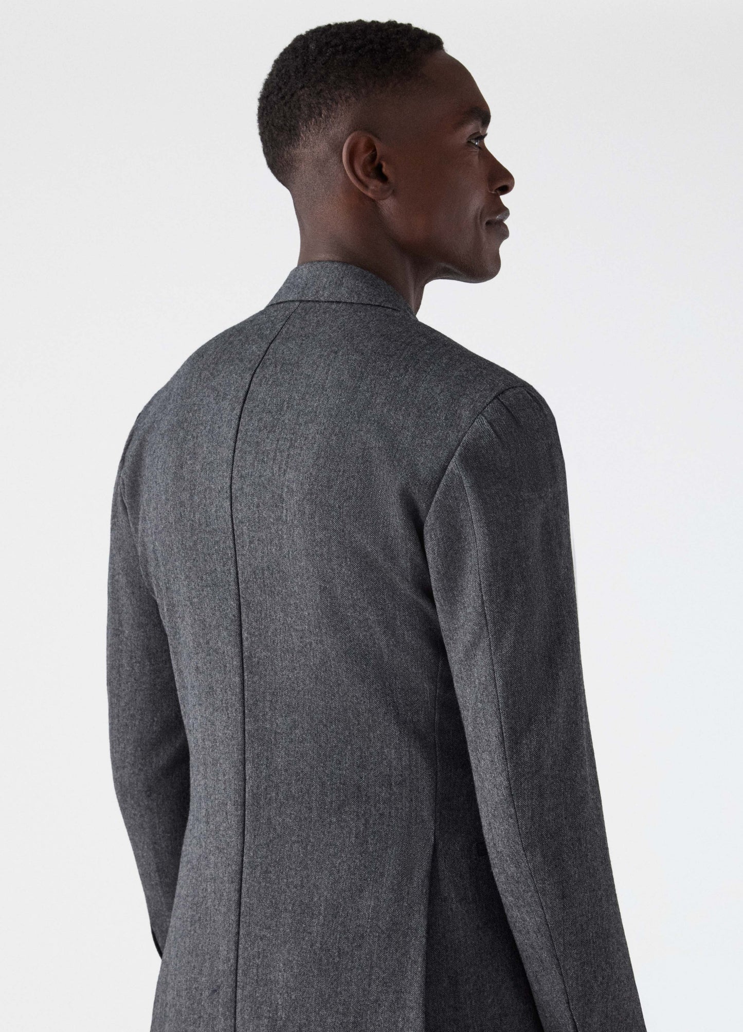 Don Herringbone Suit Jacket - Mid Grey Berg & Berg